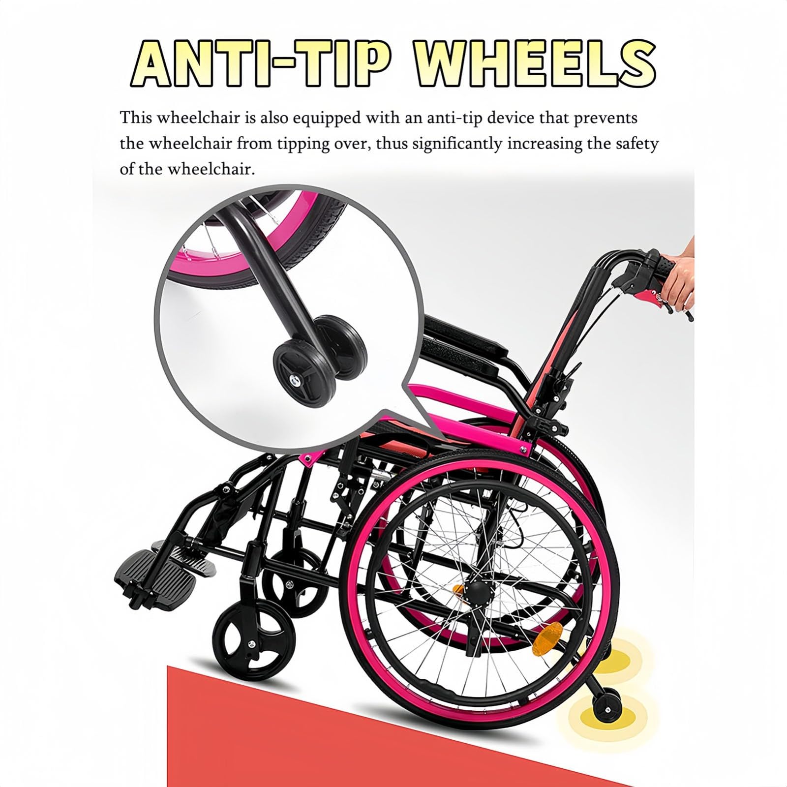 Silla de Ruedas Silla de Ruedas Activa de Aluminio Ligera y Plegable, Silla de Ruedas de Viaje Ultraligera, reposabrazos giratorios, 11 kg, para el hogar y de Viaje A