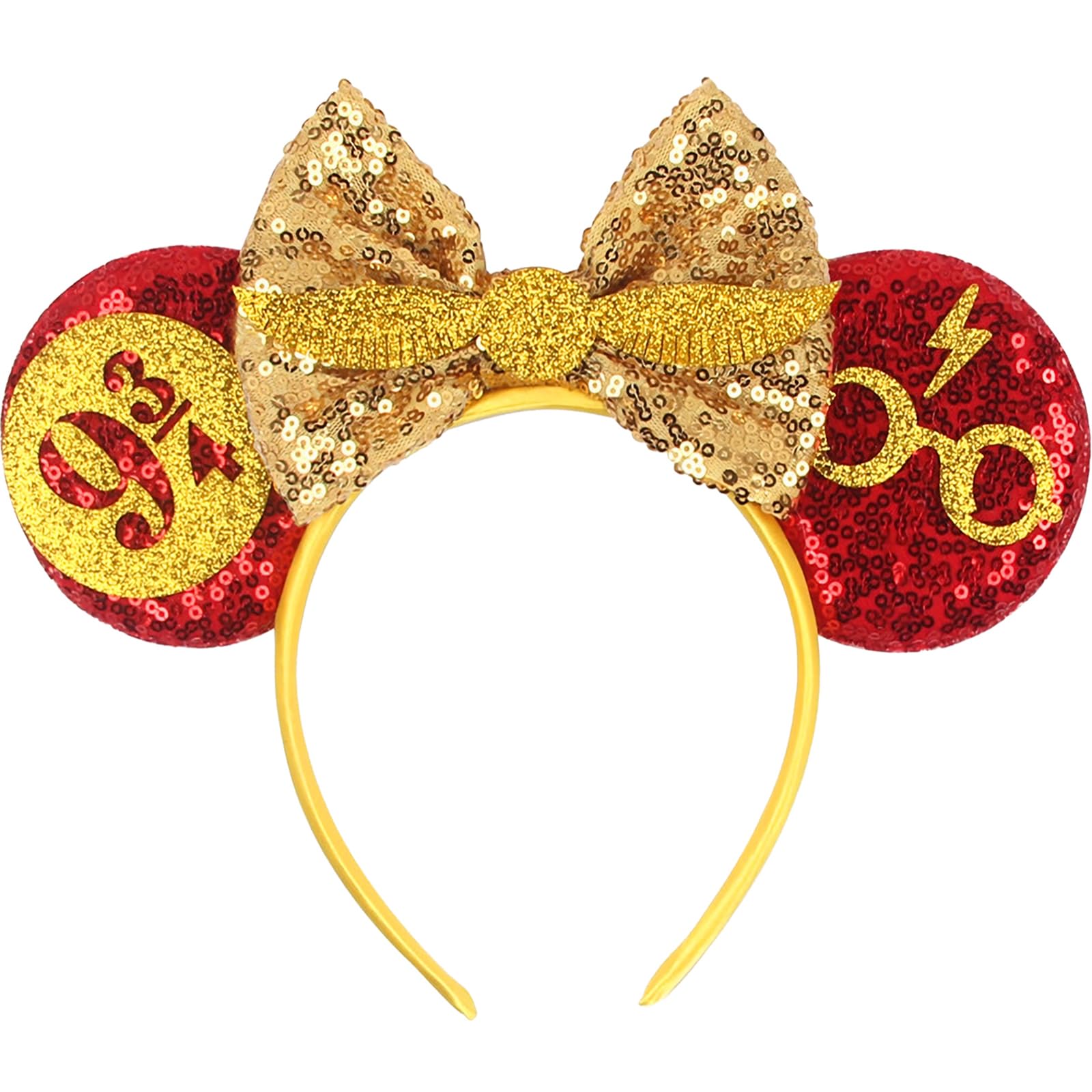 Sequin Mouse Ears Headbands for Women Girls Boys, Glitter Bows Headband for Kids Adults Birthday Party Costume Halloween