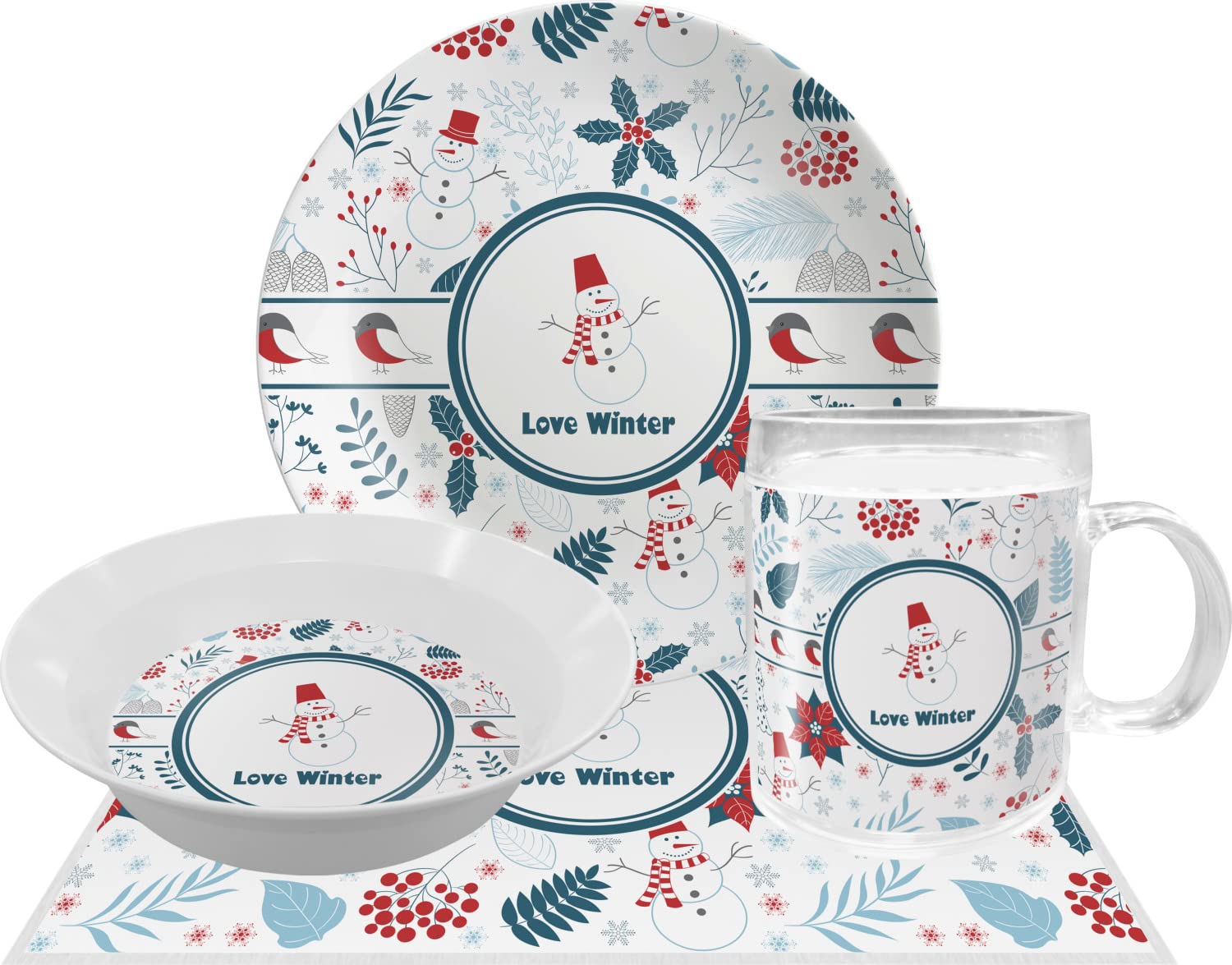 Personalized Winter Melamine Bowl - 12 oz