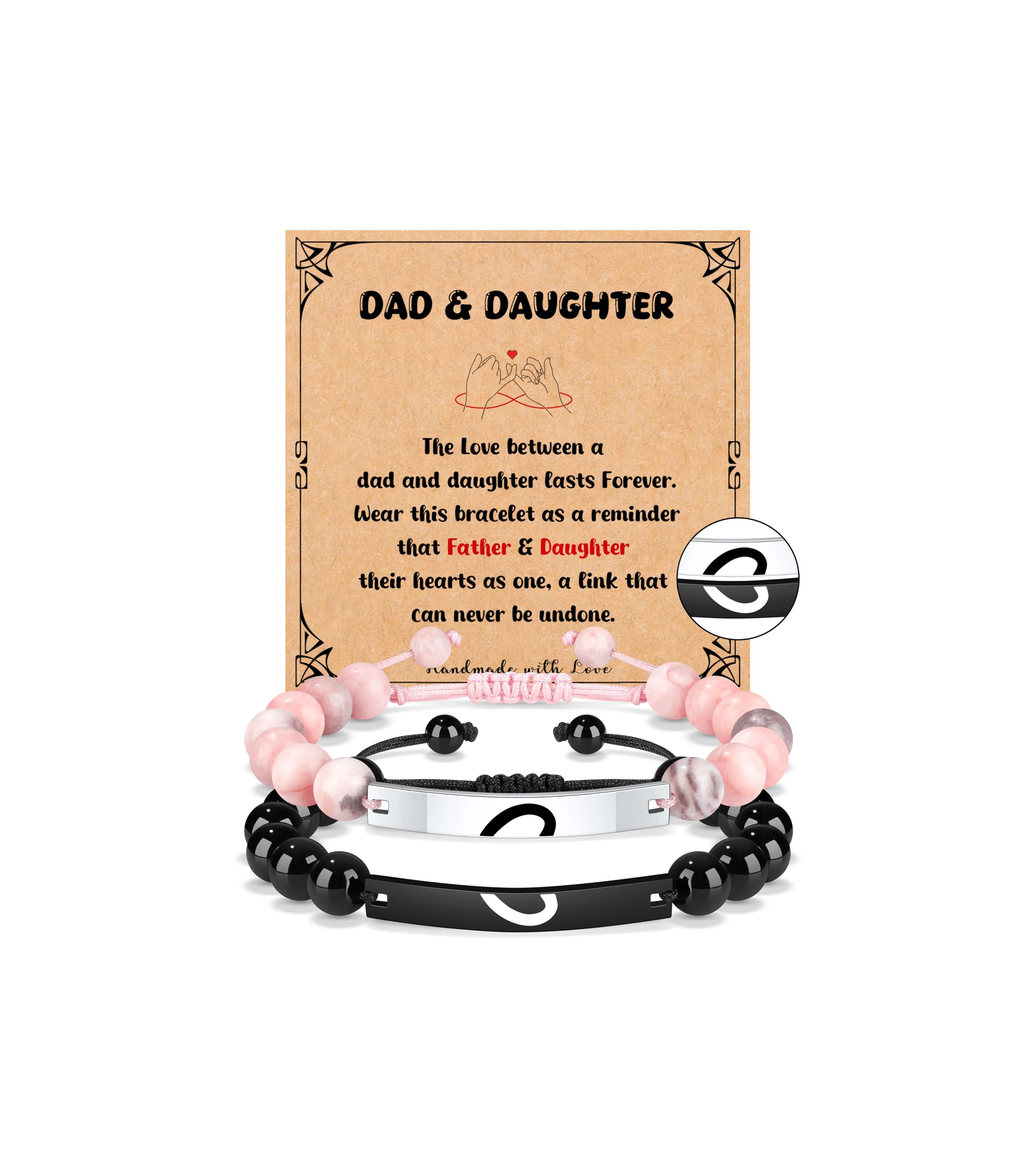 JoycuFF Matching Bracelets for Couples, Dad and Daughter, Brother and Sister, Mother and Son Christmas Birthday Gifts for Him Her