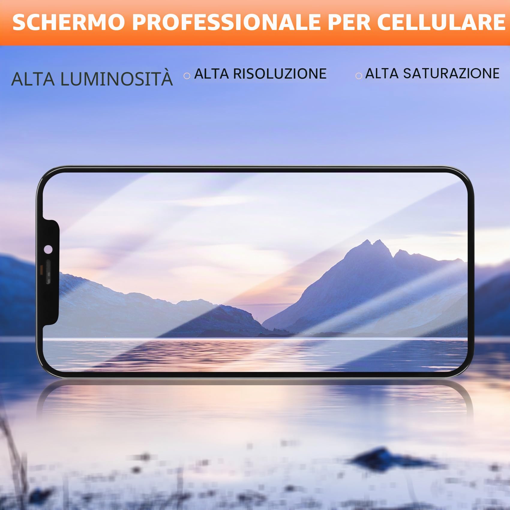Display LCD per iPhone 12 A2403 A2172 A2402 Schermo LCD per iPhone 12 Pro A2407 A2341 A2406 6.1 Pollici Schermo Touchscreen Digitizer Assembly con Riparazione, Nero Incell