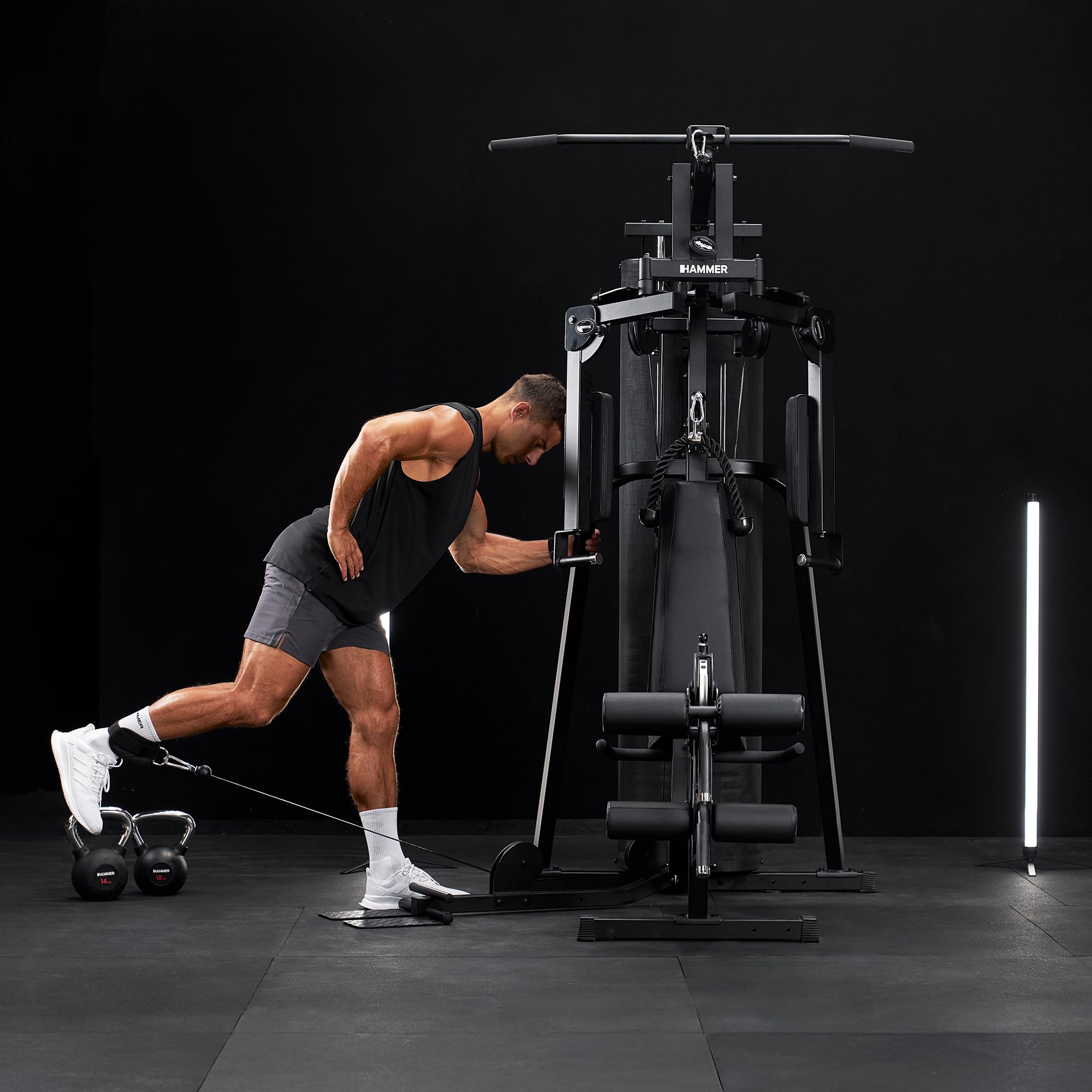 HAMMER Finnlo Kraftstation Autark 1500, Multigym, inkl. Zubehör, Fitnessstation für Zuhause, über 30 Übungen Trainingsstation Kraftstation für Zuhause