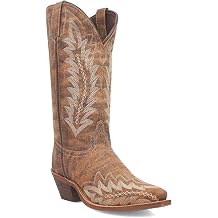 Laredo Womens Emmylee Embroidered Snip Toe Casual Boots Mid Calf Low Heel 1-2" - Brown