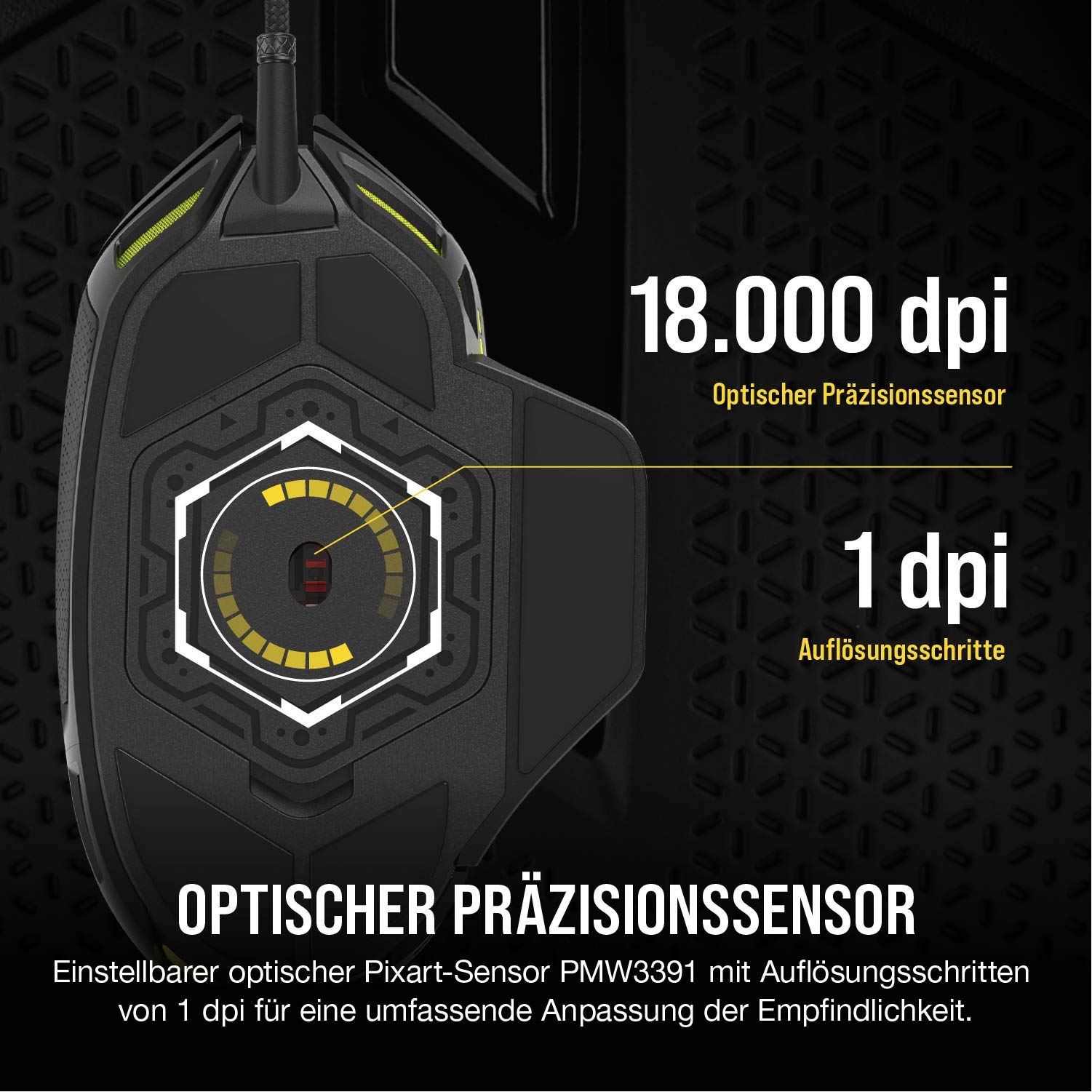 Corsair NIGHTSWORD RGB Kabelgebundene Gaming-Maus Schwarz