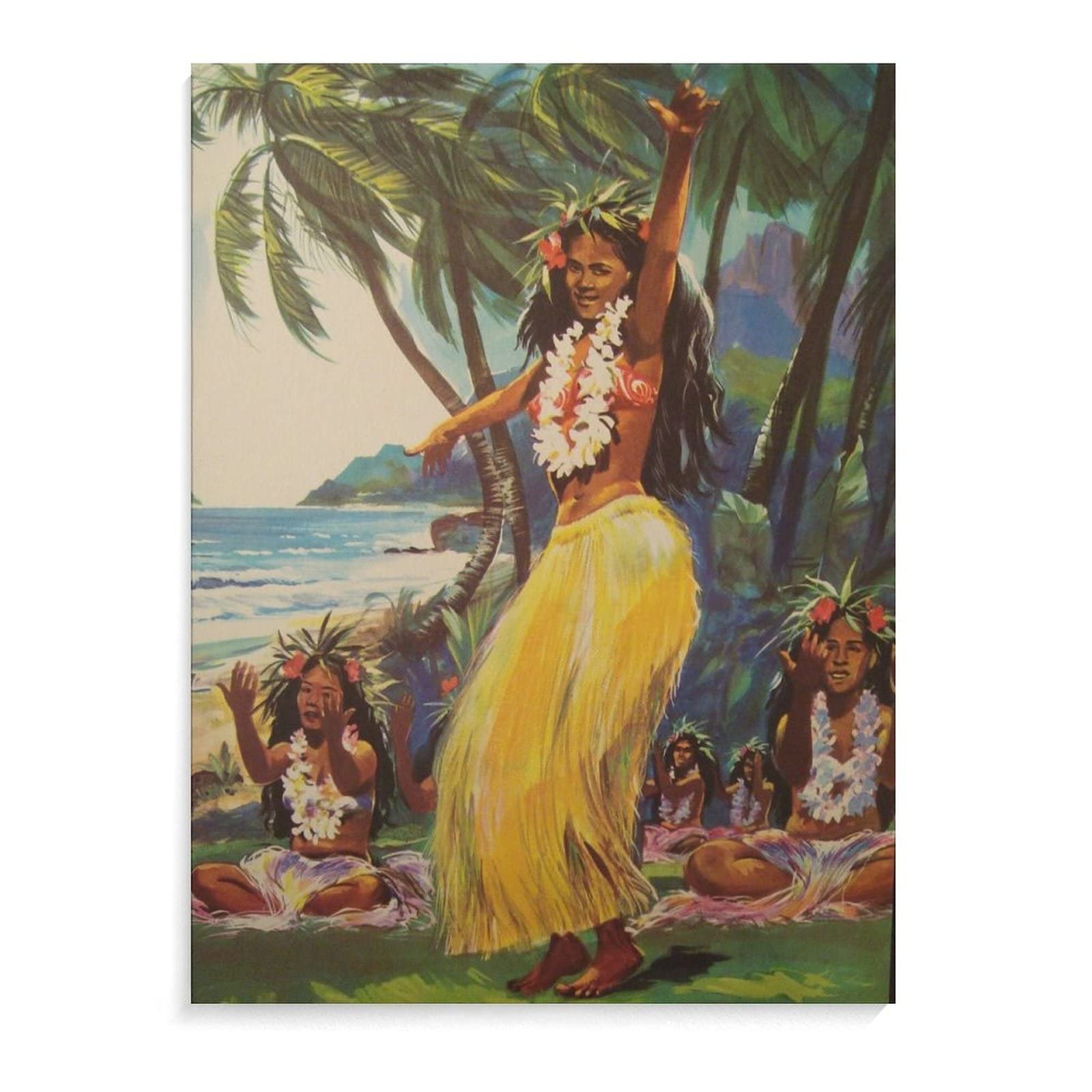 Sexy Hula Girl Wall Art Hawaiian Girl Wall Art Tropical Travel