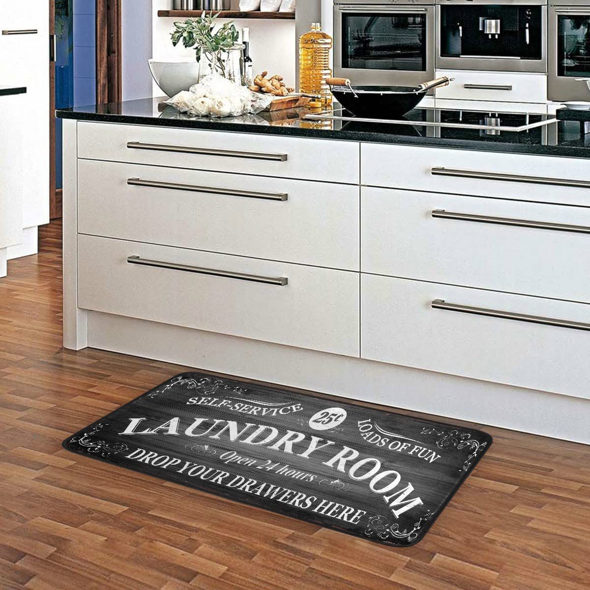 Passatoia Cucina Bordata Moderna Antiscivolo Al Metro H57 Cm Tappeto 100% Made In Italy Blu | Leroy Merlin