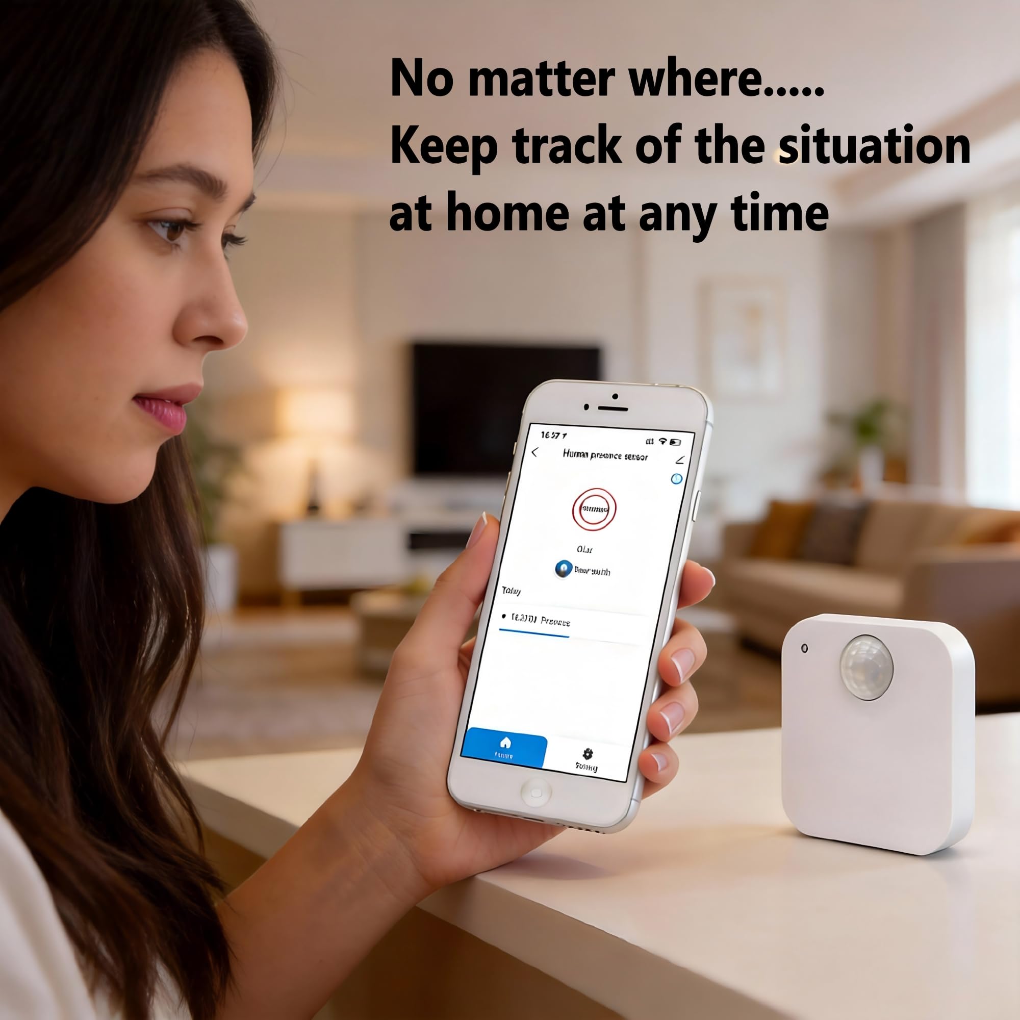 Zigbee Wireless Human Presence Sensor, Smart mmWave Radar & PIR Motion Sensor, 6M Long Distance, 120° Large Angle for Indoor Home Security, Work with Tuya/Smartlife App, Zigbee Hub Required
