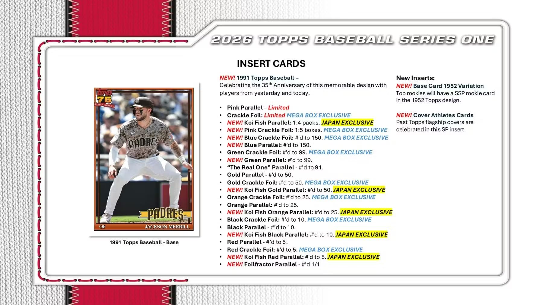 MLB 2026 TOPPS Serie 1 Baseball MEGA Box