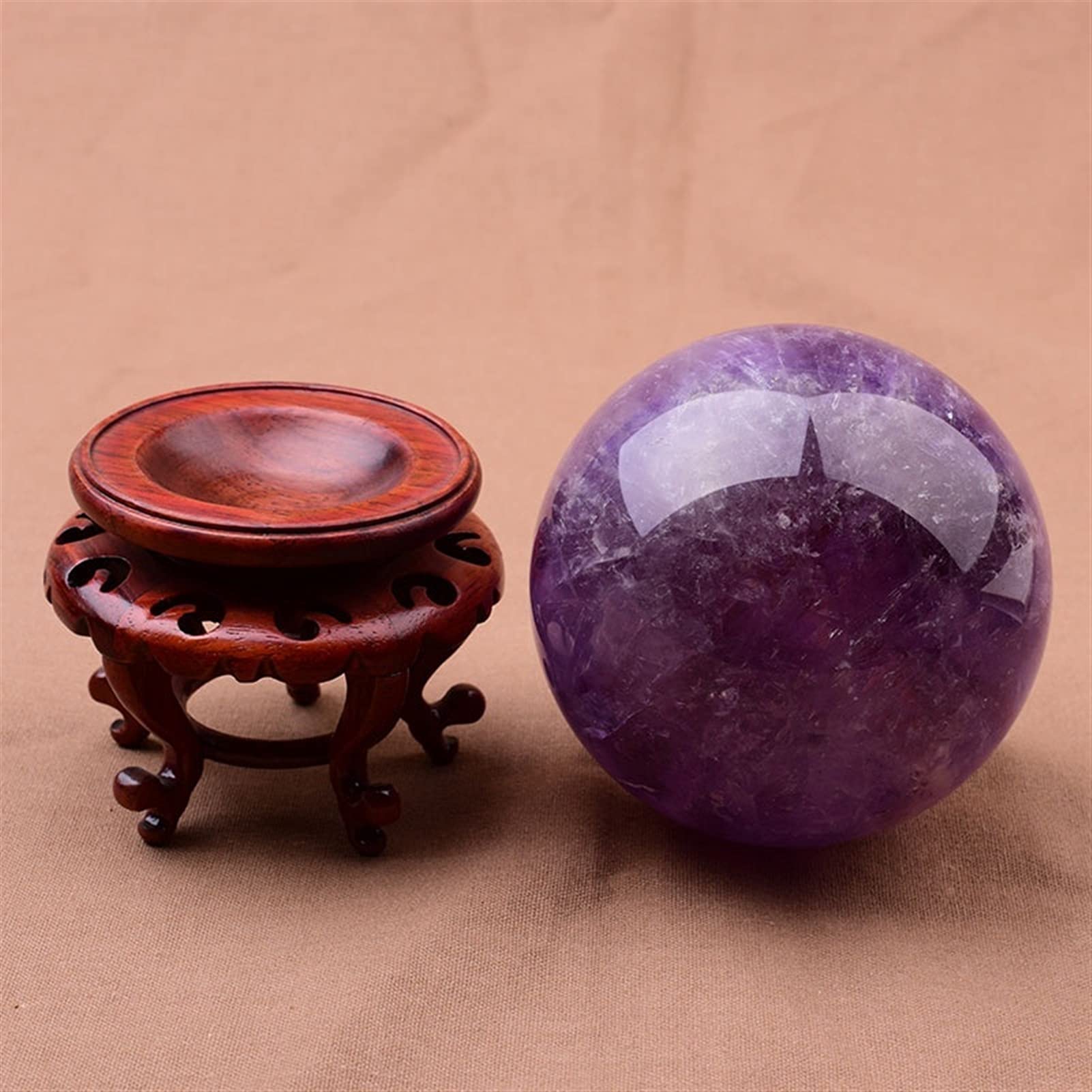 Bola de Cristal (en la Magia Occidental) Adornos de Bola de Cristal púrpura Feng Shui Divinación Cristal Ball Lucky Home Oficina ADNELES Bola de Cristal(A6.5cm/2.55in)
