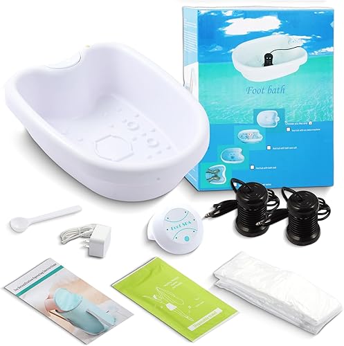 Máquina de hidrógeno negativo de spa de baño de pies de desintoxicación iónica portátil con bañera grande, dos matrices, revestimientos de bañera