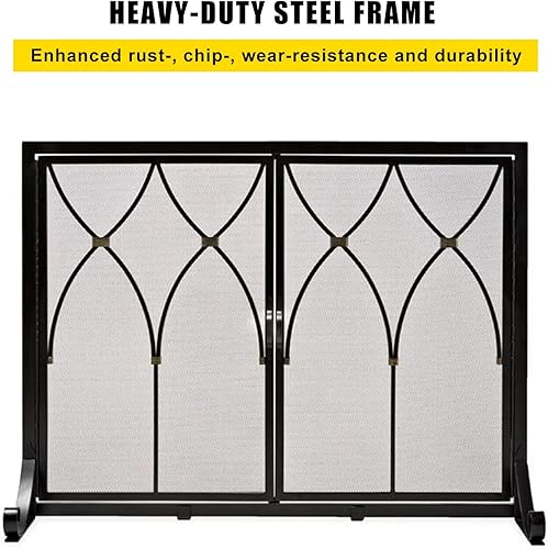 Miniatura 4 de ROYUMI Cubierta de pantalla de seguridad contra incendios de 38 x 31 pulgadas cubierta de protección contra chispas para chimenea puertas de malla