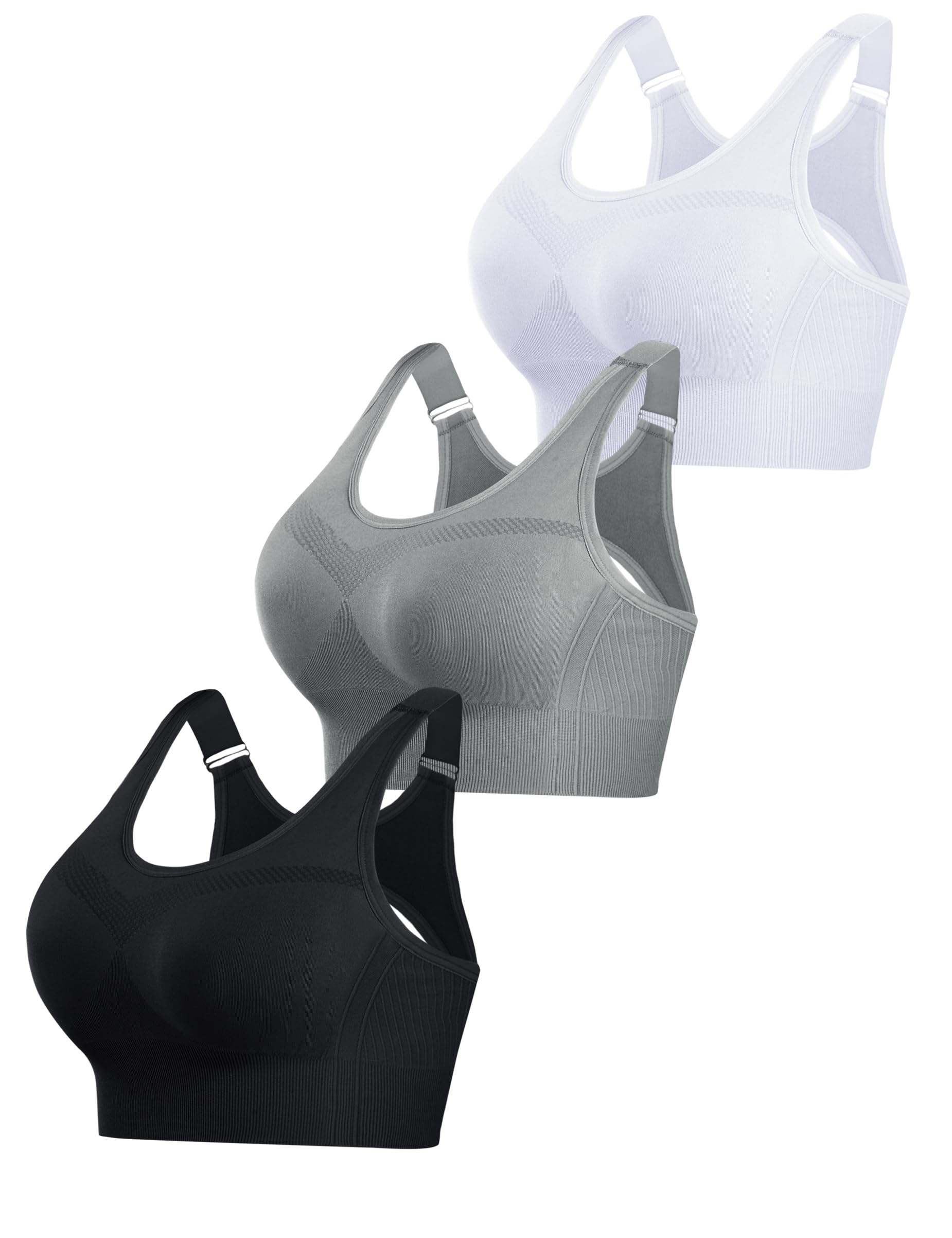Litherday Sport BH Damen Starker Halt Yoga Sports Bra Ohne Buegel mit Abnehmbar Gepolstert Verstellbar Träger