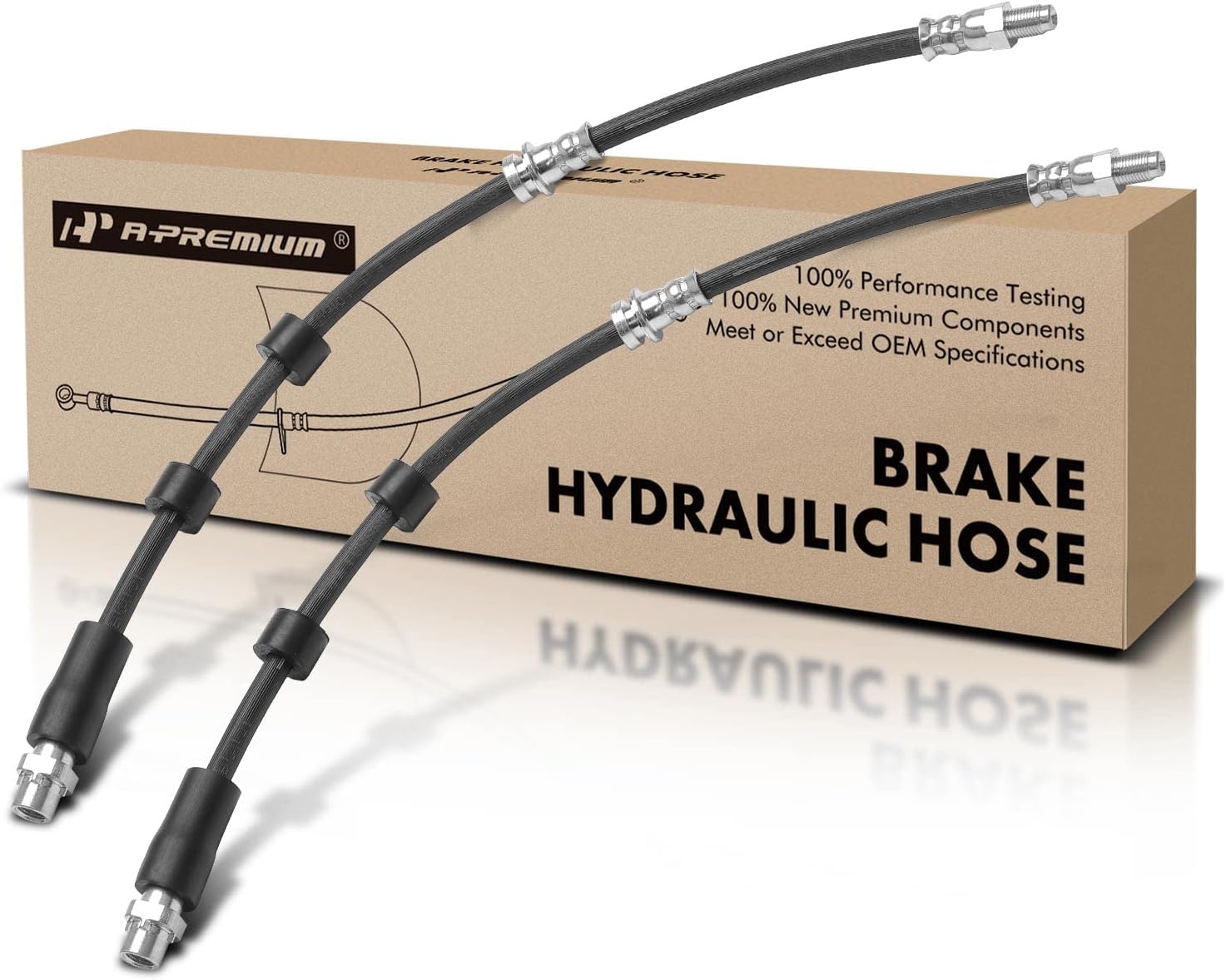 A-Premium Front Brake Hydraulic Hoses Compatible with Select BMW Models - 325xi, 328i xDrive, 328xi, 330xi, 335i xDrive, 335xi, 2006-2013, 3.0L - Replace# 34306771690(Pack of 2)