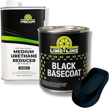 LiME LiNE Automotive Basecoat with Urethane Reducer Quart Combo Pack Black Combo