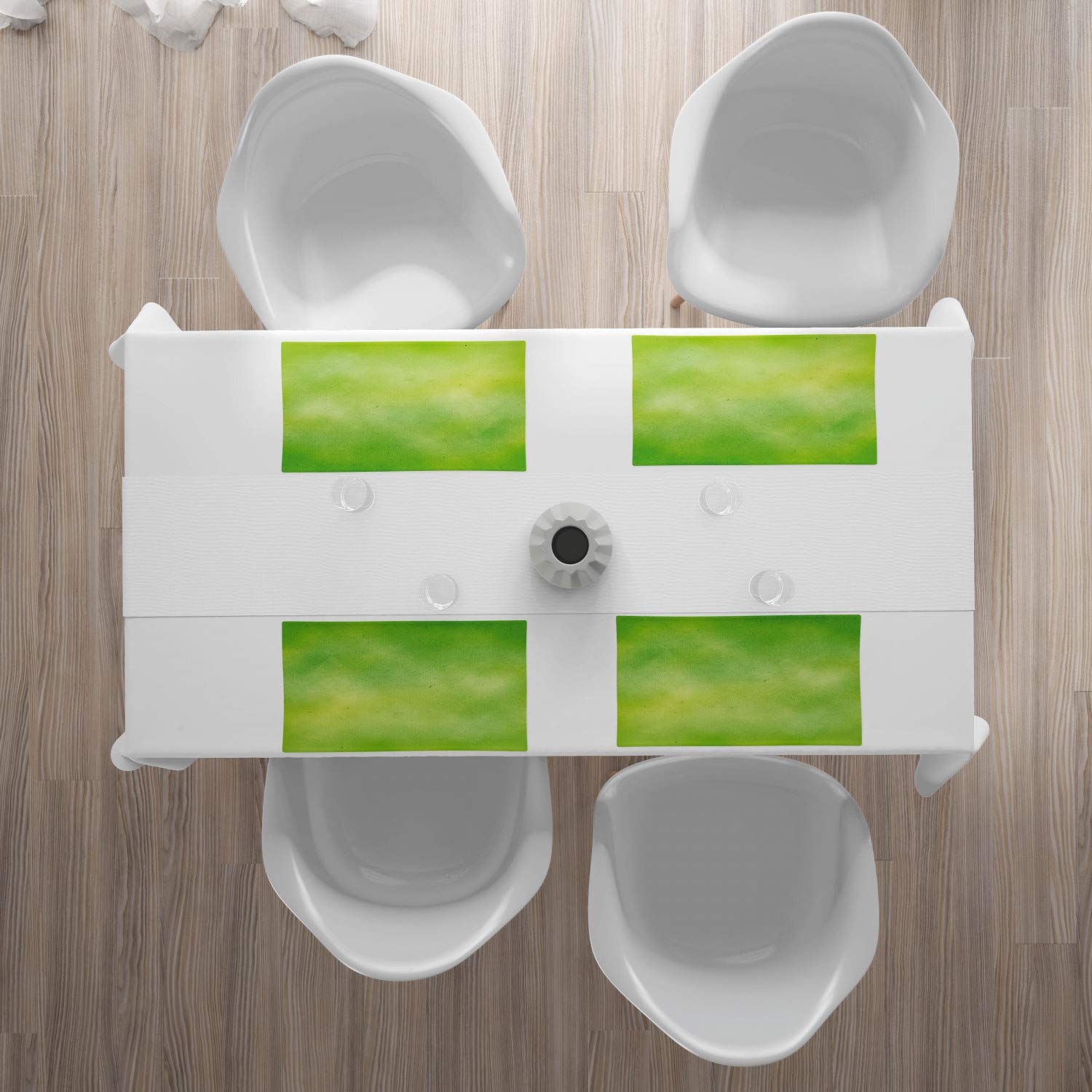 Abakuhaus Set Di 4 Tovagliette Americane In Tessuto Lavabile – Verde Lime Con Acquerello – Impermeabili E Antimacchia - 5