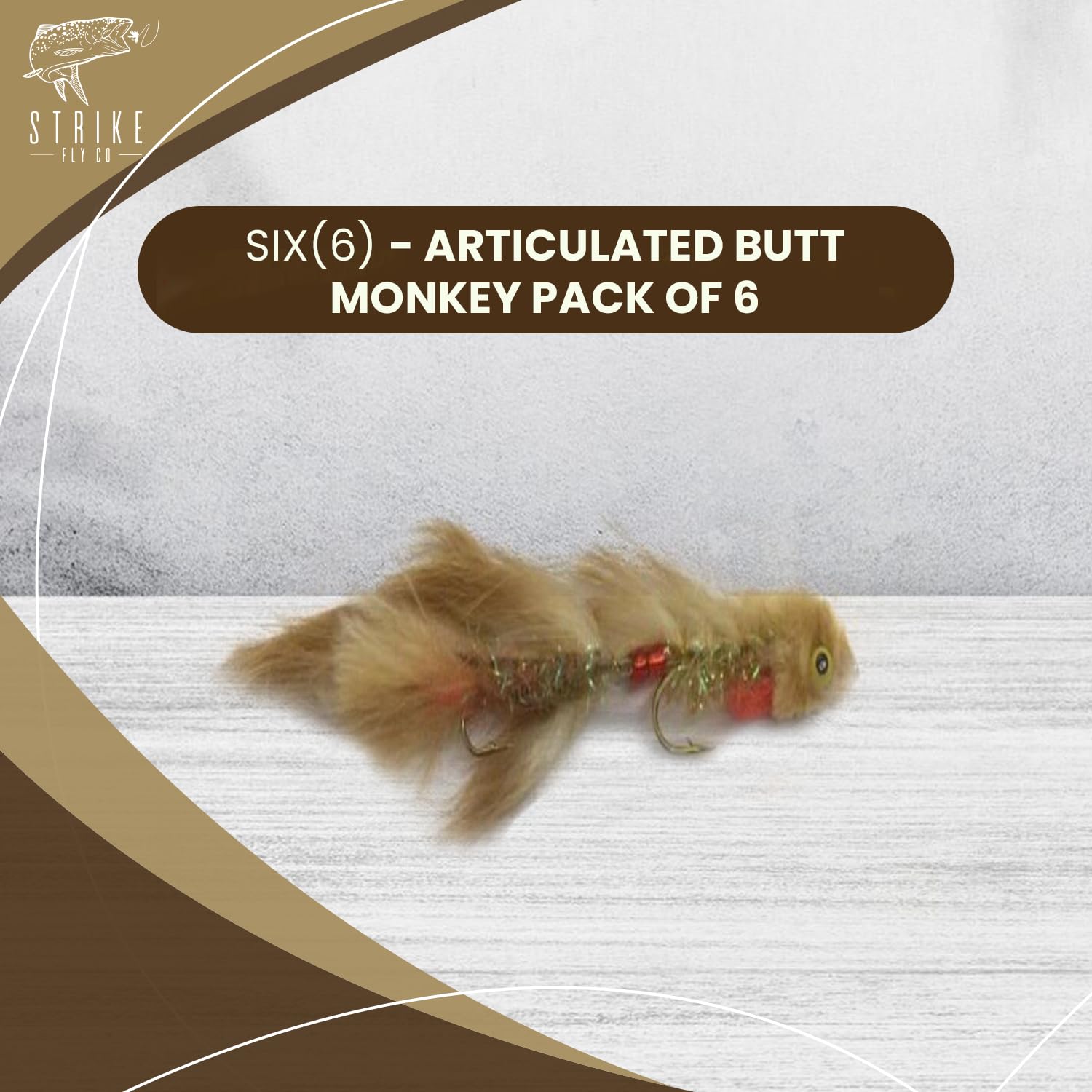 Articulated Butt Monkey - Tan - Articulated Streamer 6 4