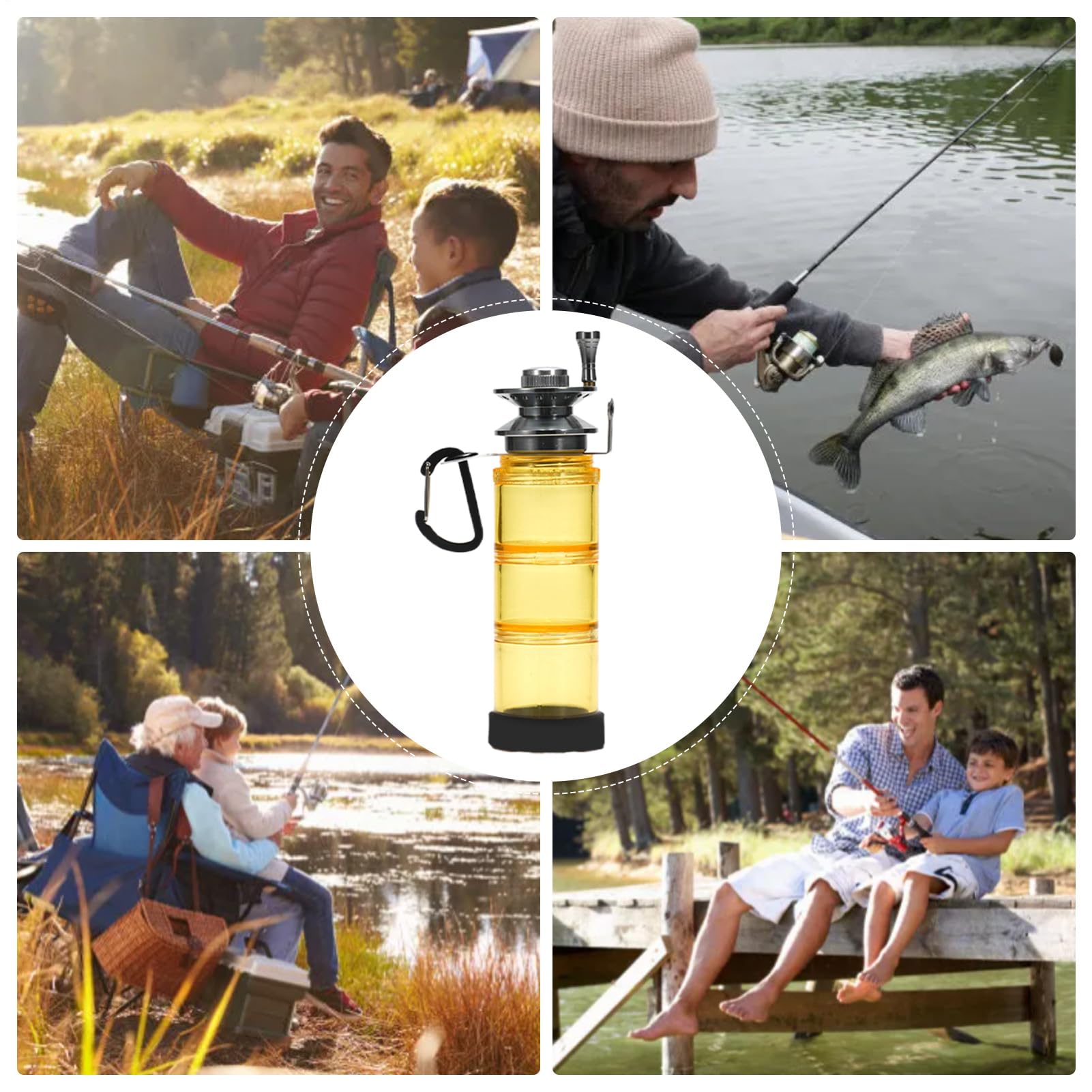 Organizzatore Per Esche Da Pesca Porta Esche da Pesca | Astuccio Impermeabile Portatile per Barche Kayak Escagioni Acqua Salata Viaggi Campeggio Escursionismo All'aperto