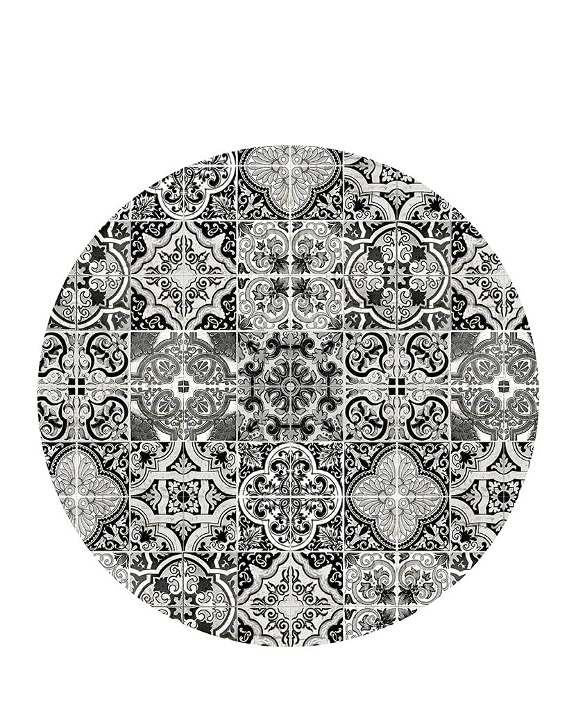 Tapis vinyle rond Lisboa Vilber anti-glisse 97 cm tapis de cuisine imperméable facile à laver