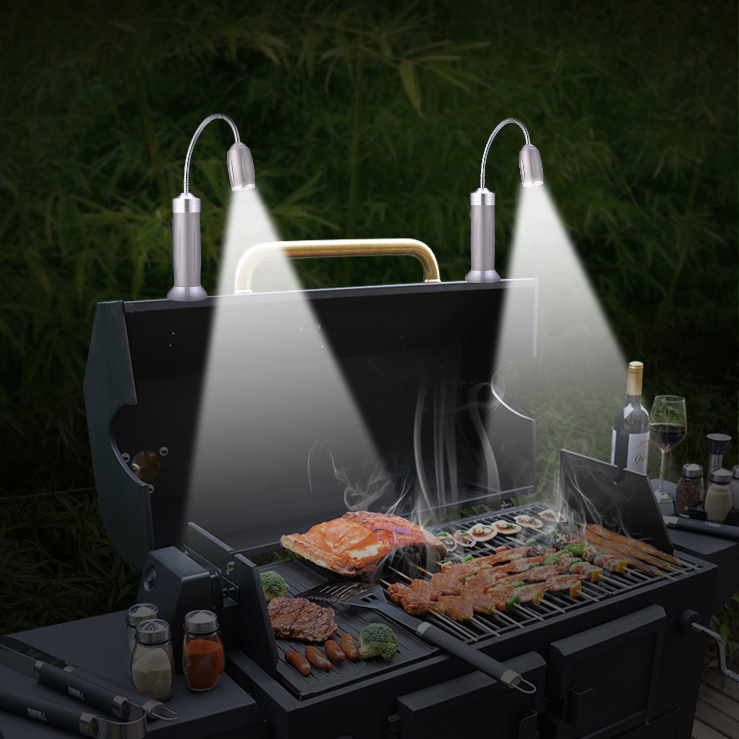 Luz magnética ultrabrillante para parrilla con luces LED superbrillantes, regalos para hombres y papá, luz flexible de cuello de cisne para barbacoa, accesorios para parrilla eléctrica Traeger Pit 7