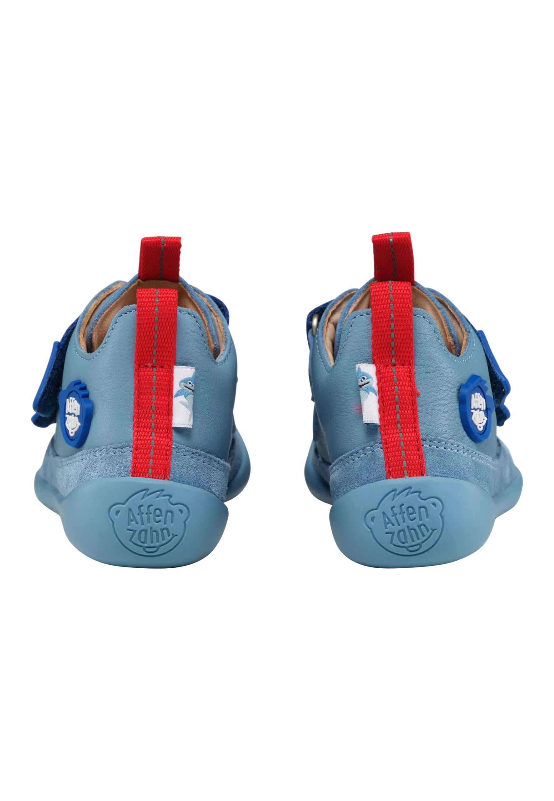 Affenzahn Halbschuh Leder Buddy mit Klettverschluss Weich rutschfest Flexibel Reflektierend für Jungen und Mädchen in Größe 21-32