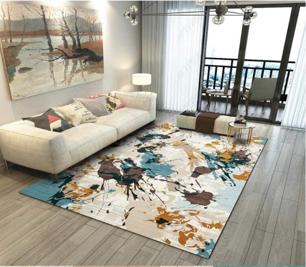 Tapis de salon antidérapant moderne 120x160cm style peinture à l'huile