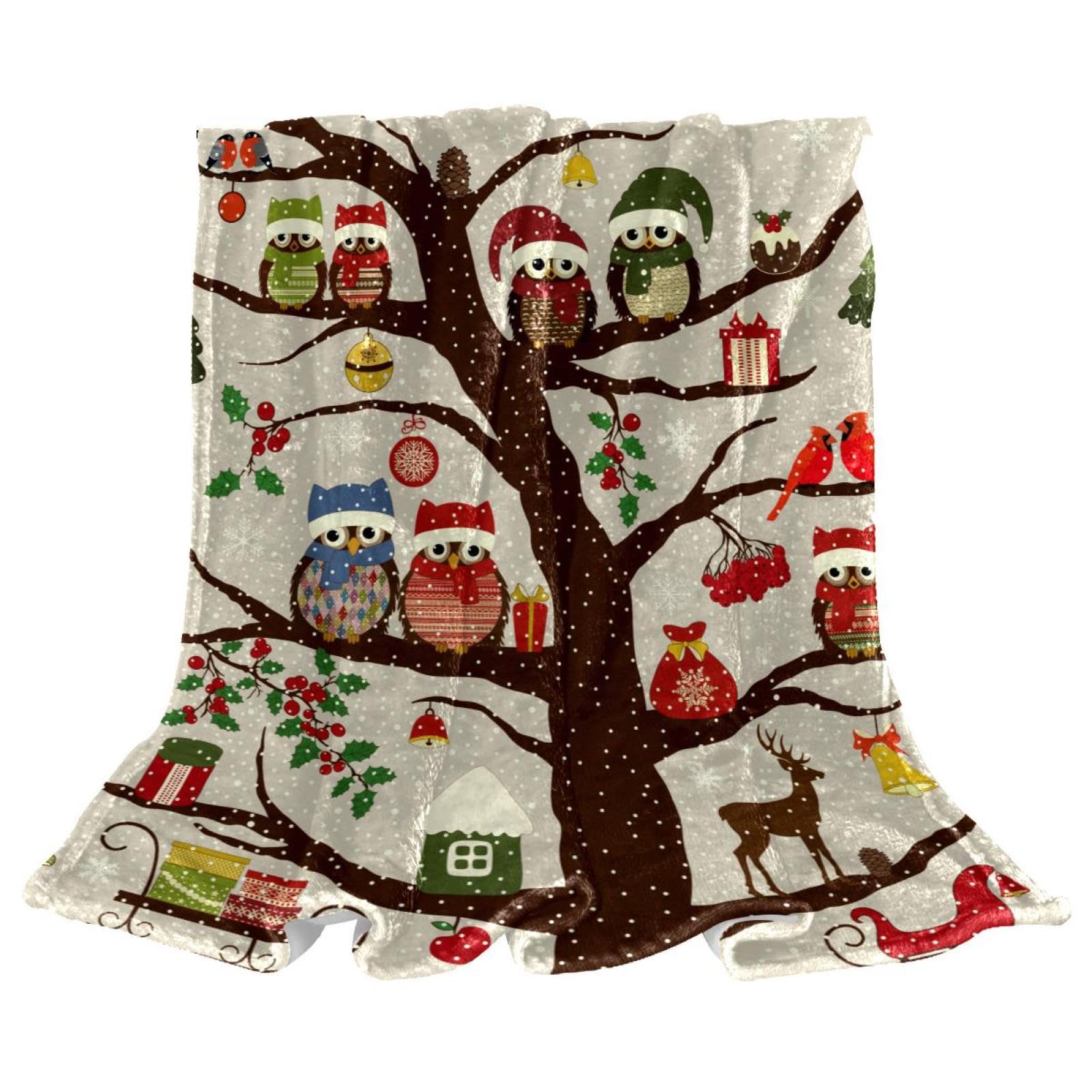 Couverture polaire oiseau et hibou microfibre pour oublier les frissons hivernaux