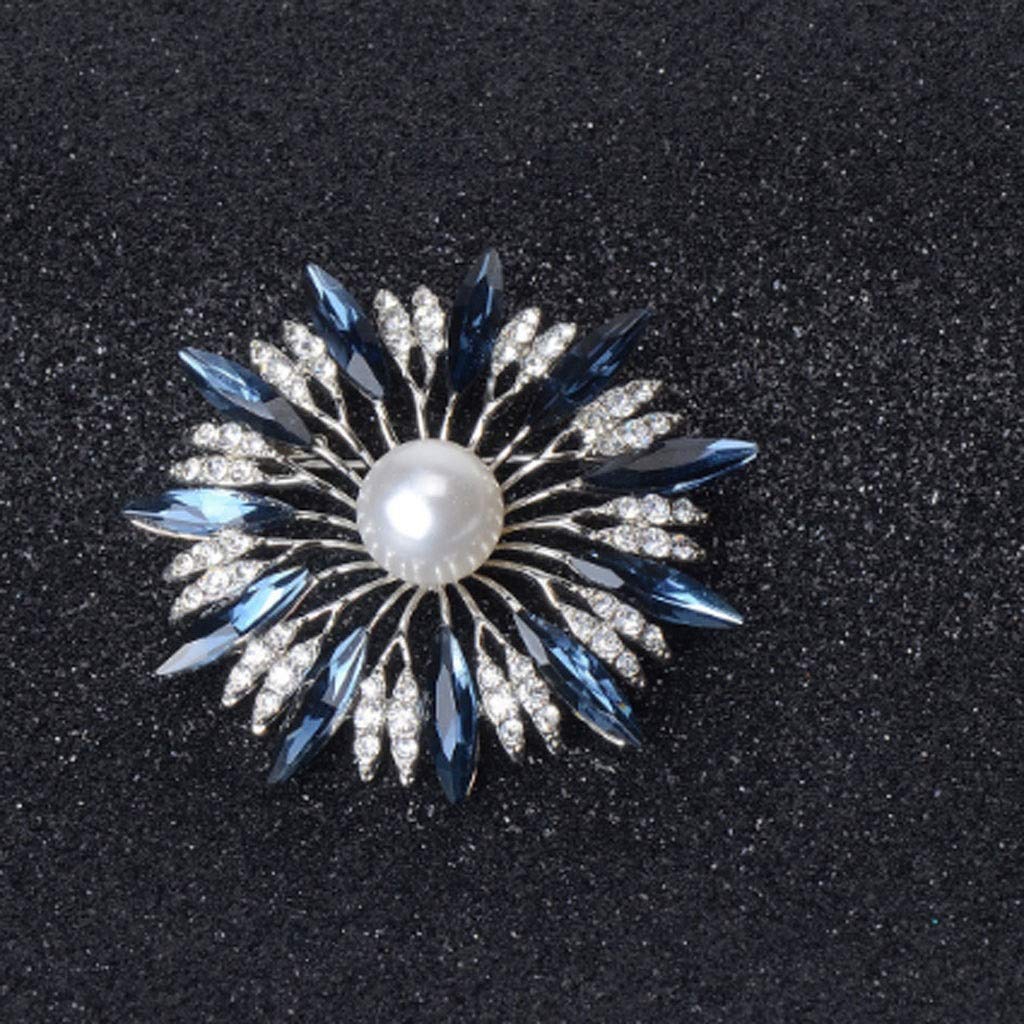 Broche Broche de Flor de Diamante, Broche de Diamantes de imitación de Cristal, joyería Vestido Bufanda Chal Clip