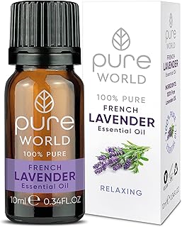 French Lavender Pure World 100% Pure & Undiluted Essential Oil 10ML for Bath, Massage, Aromapathy, Diffuser Therapeutic Grade