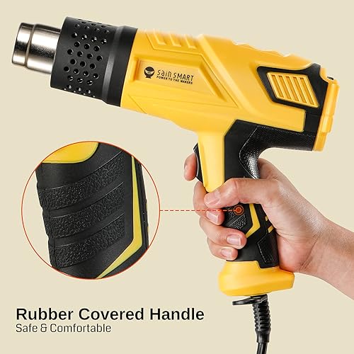 Miniatura 6 de SainSmart Pistola de calor, 1800 W, control de temperatura variable 120 F-1202 F, pistola de aire caliente de calor rápido, con 4 boquillas para
