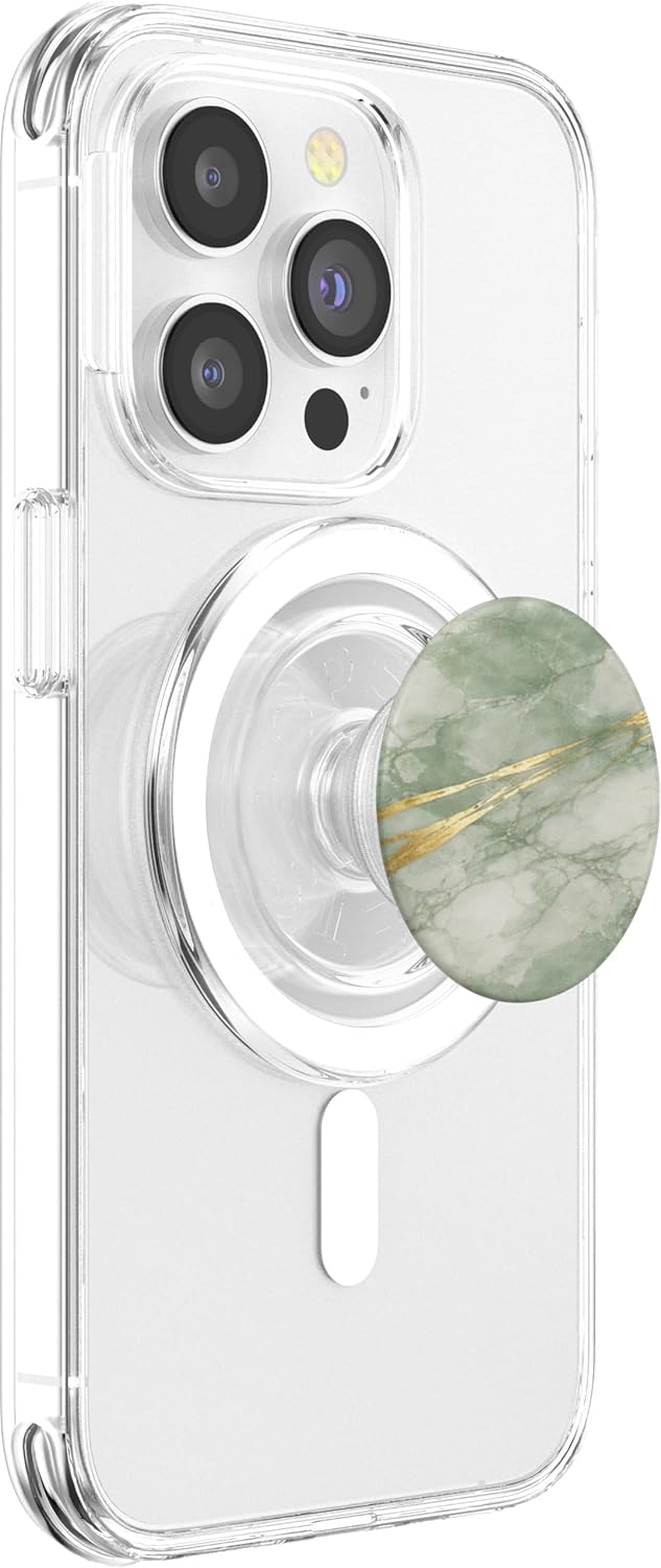Phone Grip, Holder, Phone Stand, Green Sage PopSockets PopGrip for MagSafe