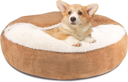 Miniatura 12 de Pet Soft Cama pequeña para perros y gatos con cubierta tipo cueva, camas redondas calmantes para perros, lavables, camas para cachorros y perros