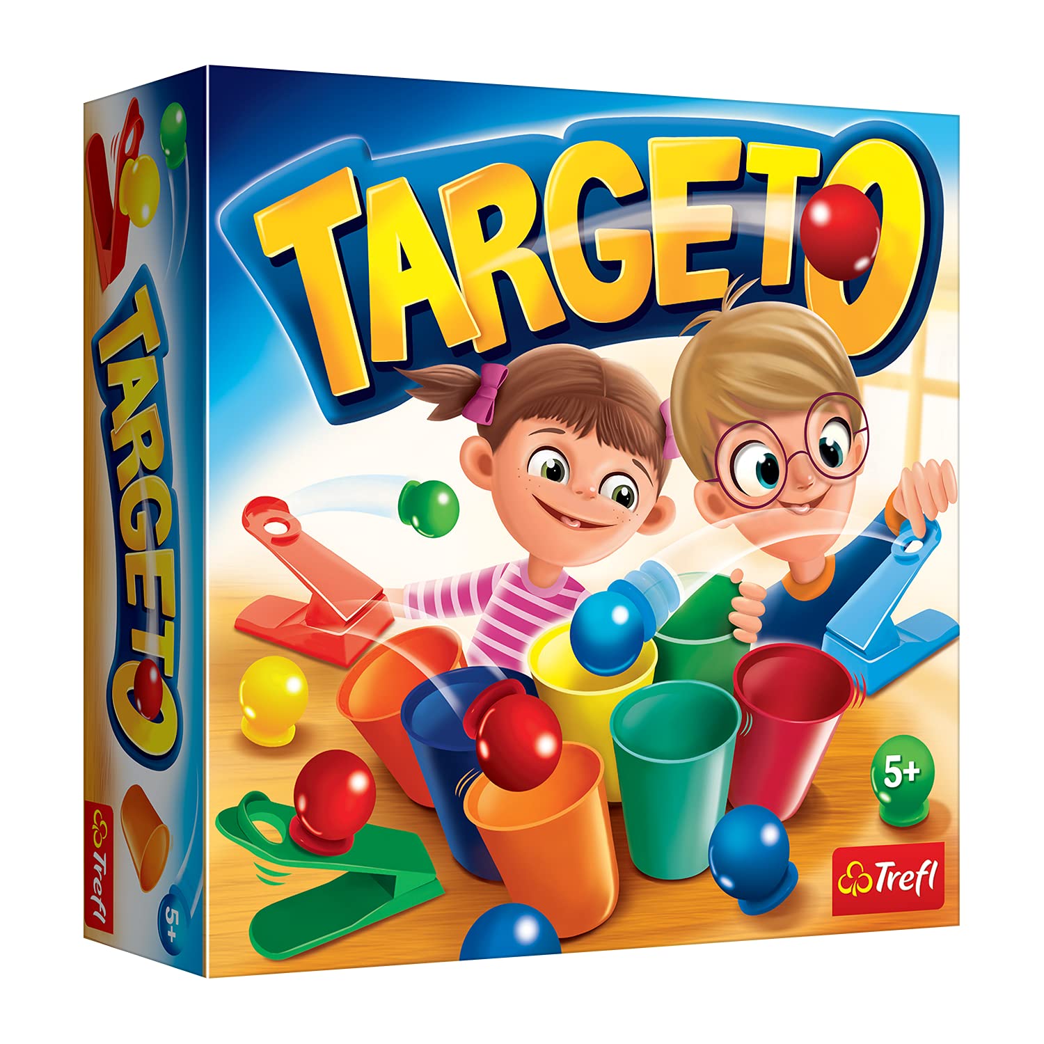 Trefl Targeto Family Game, Target Shooting, Catapult Shooting, Board Game for 4 Players, Ages 5 and Up