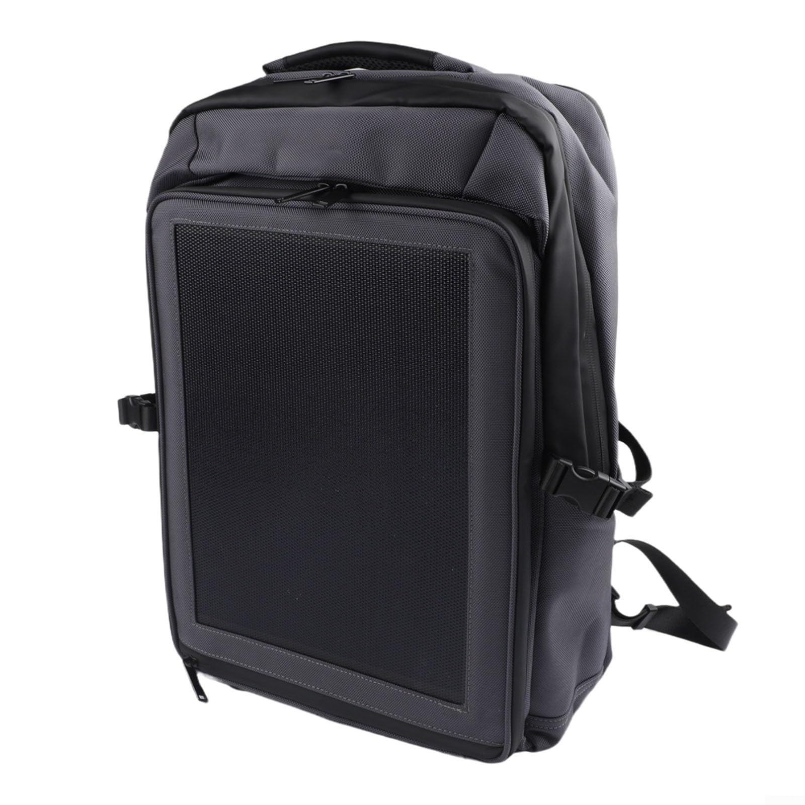 Mochila solar de 30 W con paneles integrados dobles y compartimento principal de 35 L para uso al aire libre, incluyendo senderismo, camping, montañismo y viajes