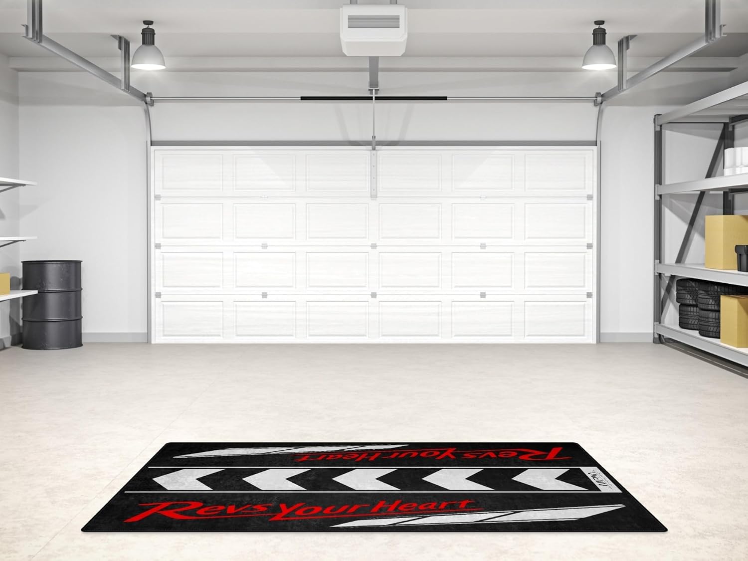 MPM Motorcycle Mat for Yamaha – Washable Non-Slip Oil & Water Resistant Parking Pit Mat for Garage, Showroom, Workshop Use | Black - Size 1: 86.6 x 39.4/220 x 100 cm