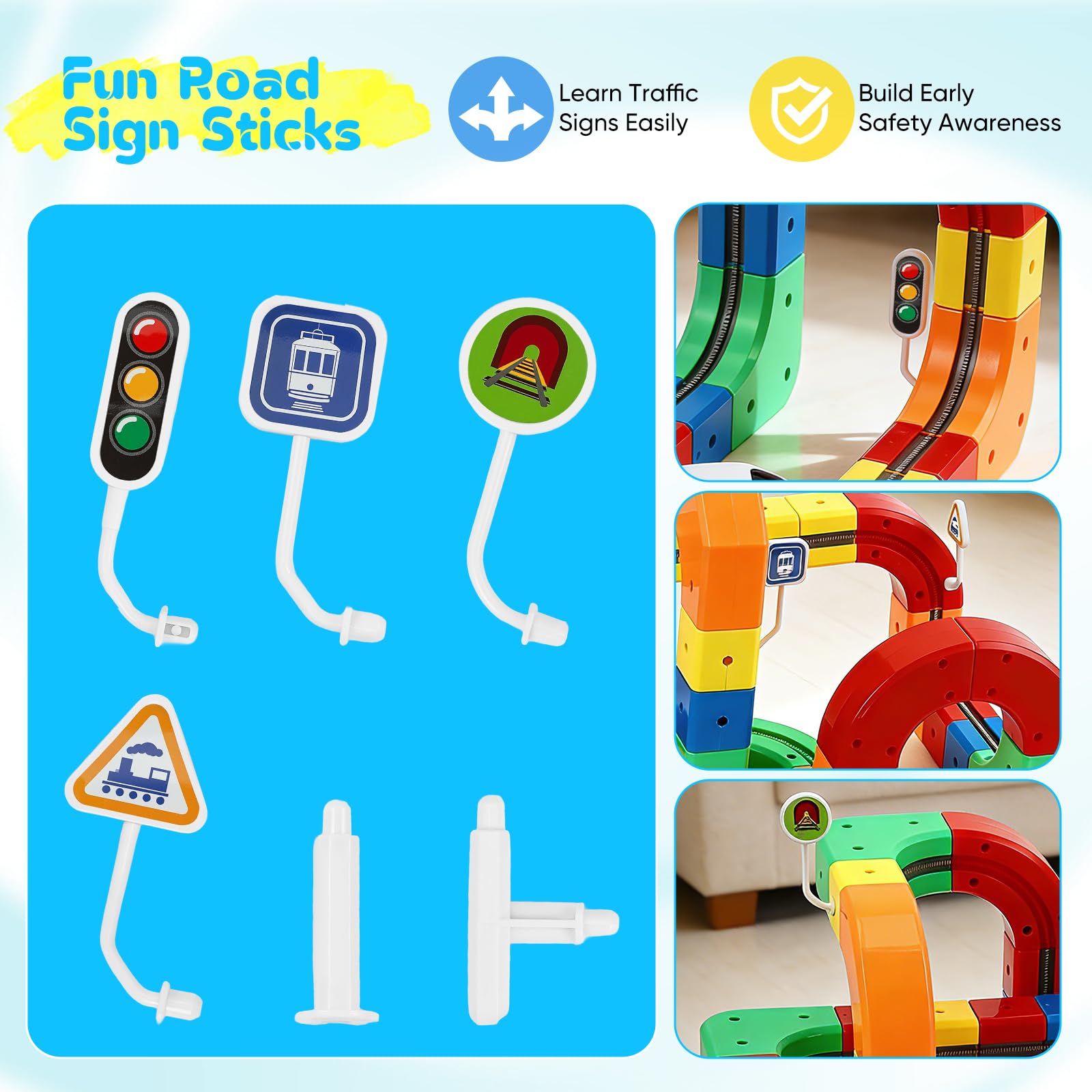 51 Piezas Juego de Trenes de Cubos mágicos, Juego de Trenes eléctricos, diseños 3D Integrados, Pista de Carreras Flexible, Juguete de construcción de automóviles motorizados