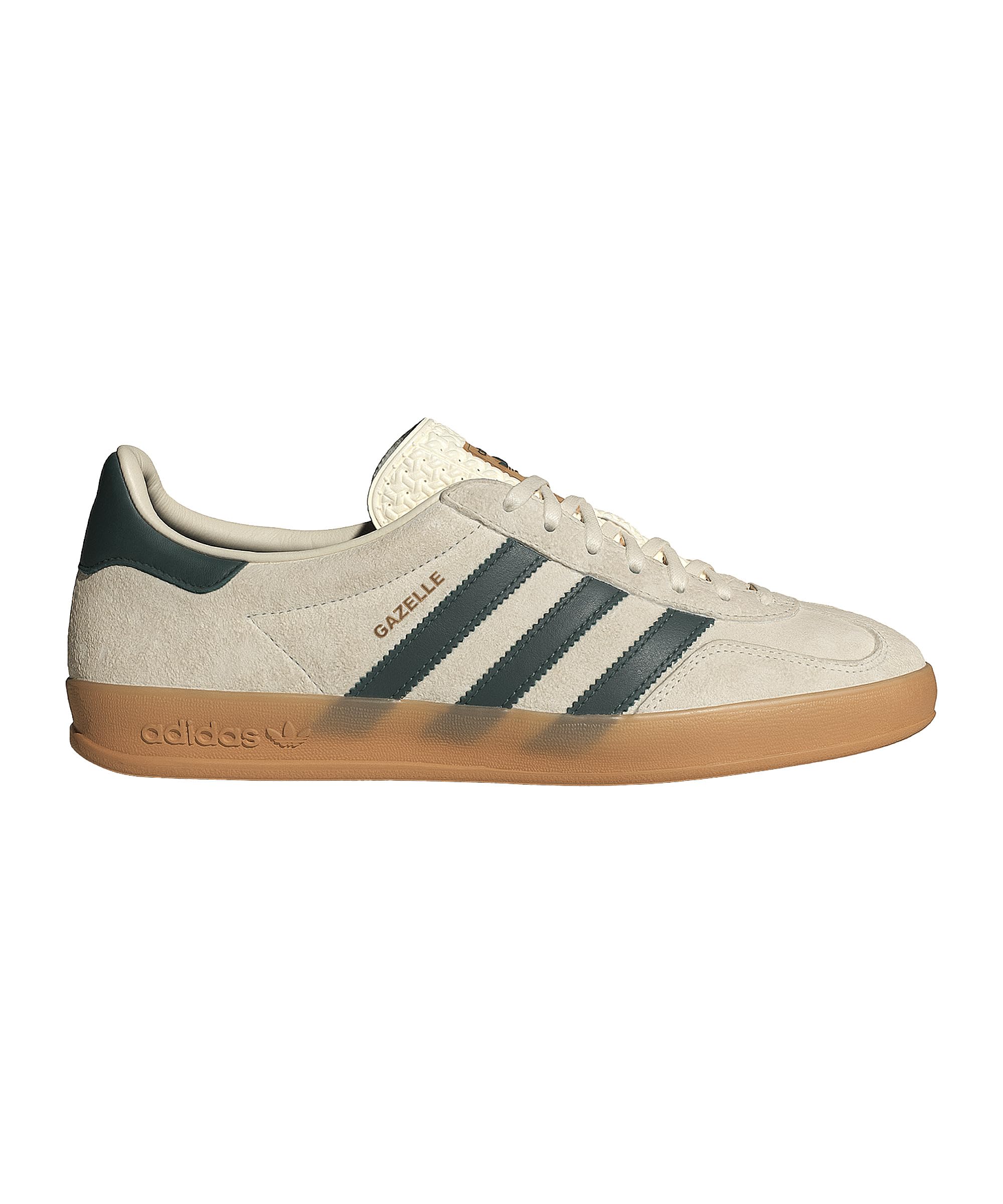 adidas Men's Gazelle Indoor Sneaker, Cream White/Collegiate Green/Gum, Size 8