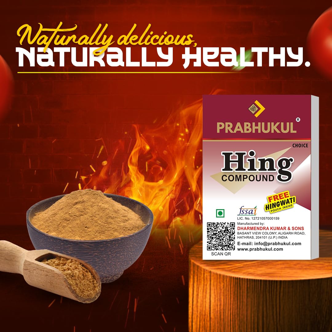 SHREE PRABHUKUL Premium Asafoetida, No Added Atta, Extra Strong & Aromatic, Ideal for Everyday Use in Curries & Vegetables 50g Potent Hing-solid - Image 5 thumbnail