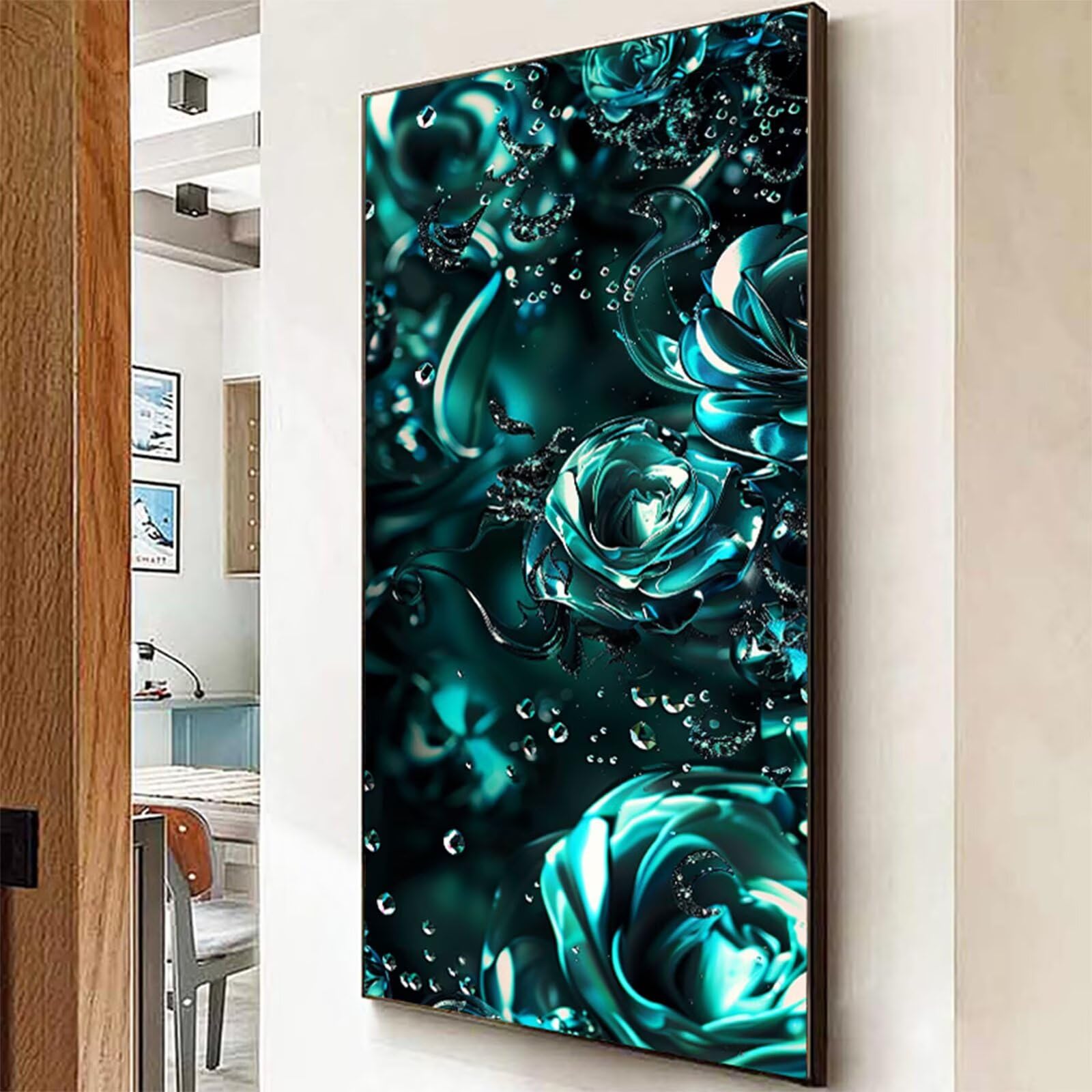 Diament Malarstwo Różowe Diament Malarstwo dla dorosłych, 5D Diament Malarstwo Rosa Haft Diamenty Duży Format 100 x 200 cm, DIY Cyrkonie Ścieg krzyżykowy Ręczna aktywność do dekoracji ścian, prezent