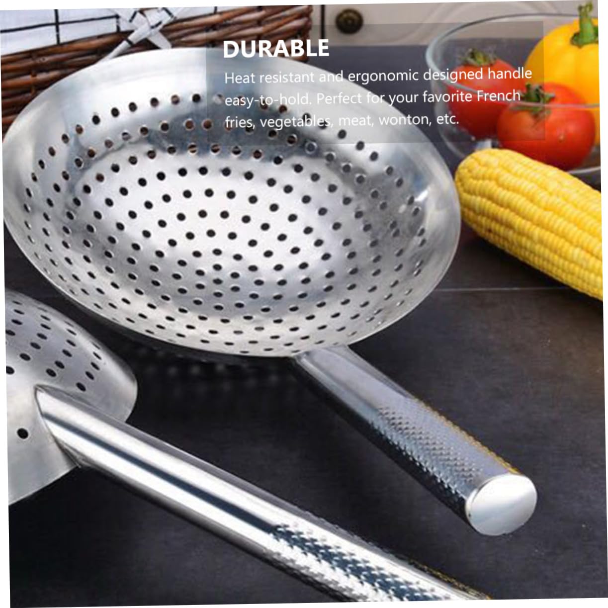 Schiumarola Grande in Acciaio Inox Argentato, 1 Pezzo | Filtro a Maglia Fitta, Separa Olio Caldo e Acqua Bollente, Uso per Hotel e Ristorante
