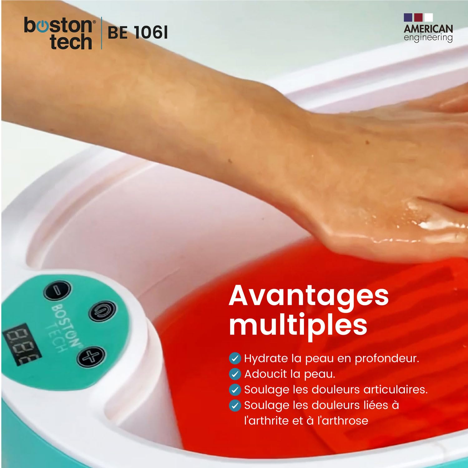 Cire de Paraffine pour Mains et Pieds Boston Tech Rééducation antioxydante + Traitement de l’arthrite + Nourrit + Esthétique | Idéale pour Tout Bain de Paraffine | 6 Blocs de 450 g (Lavande)