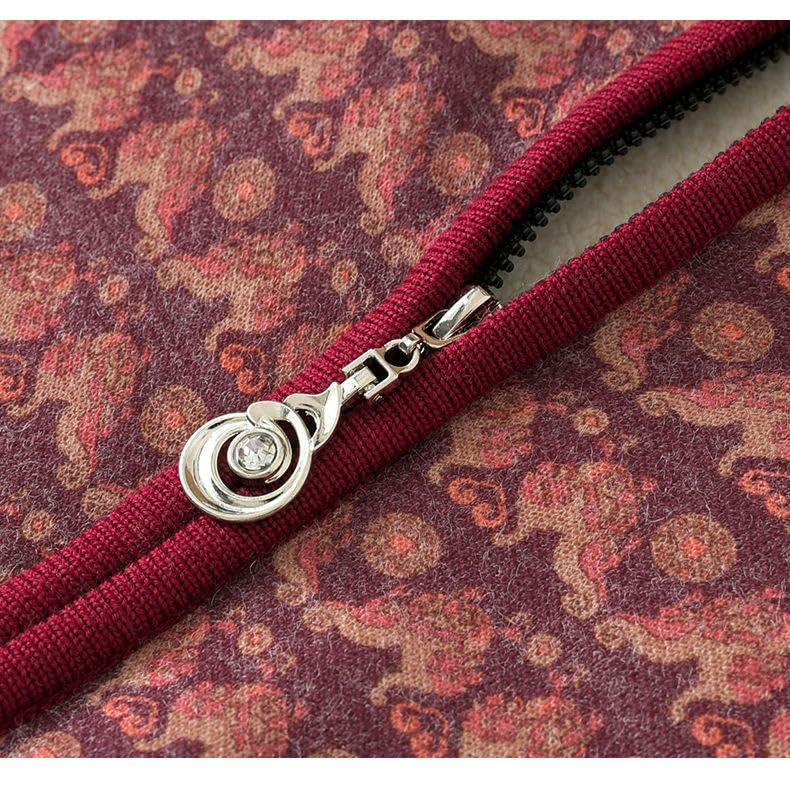 Cárdigan de punto para mujer mayor con forro polar de invierno 3