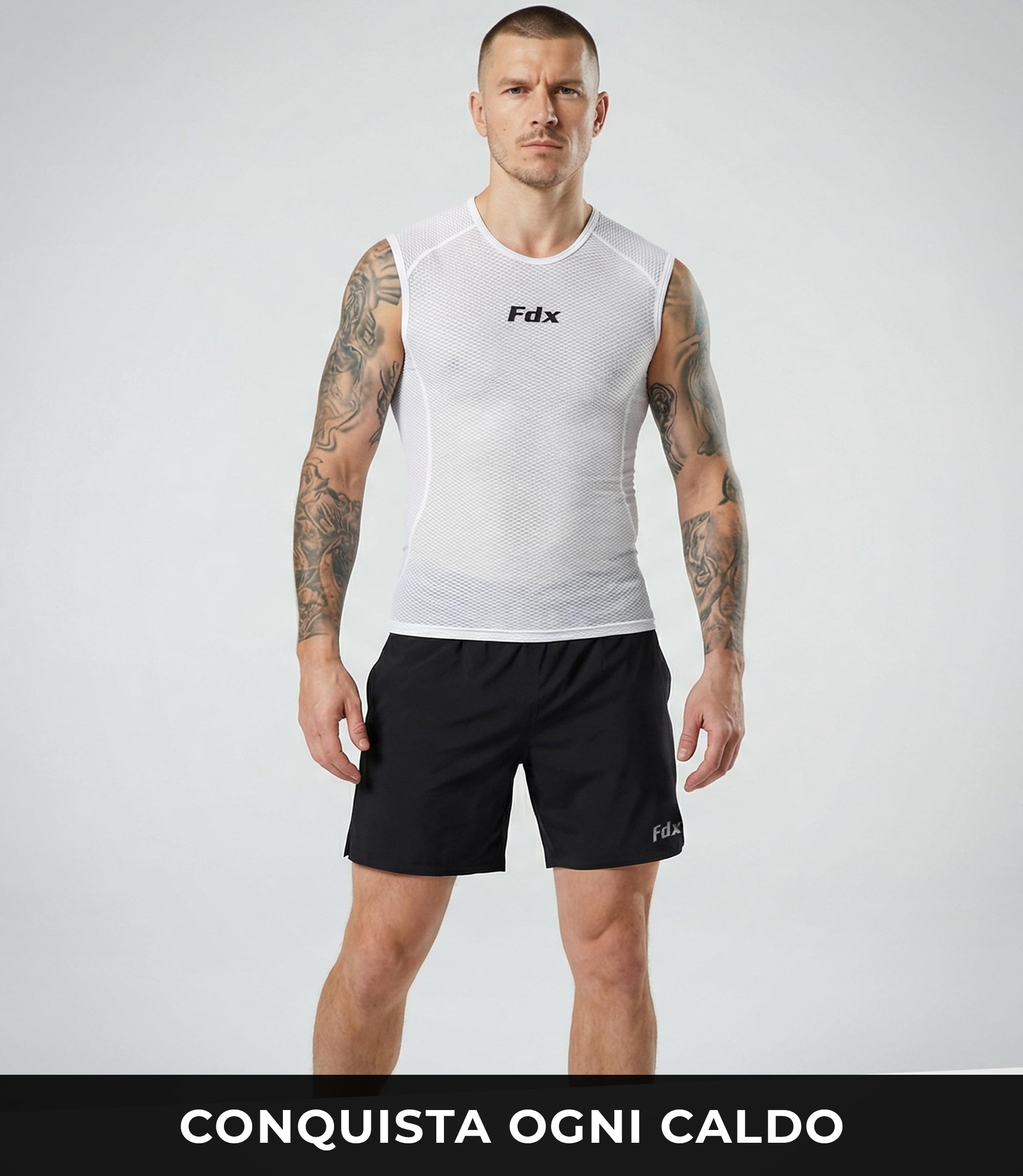 FDX Canotta Intima Estiva da Uomo in Rete Traspirante e Ultraleggera – Maglia Ciclismo antiodore per Corsa, Palestra, Allenamento ed Escursionismo
