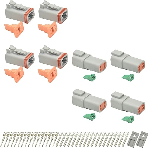 Miniatura 12 de Kit de 215 piezas de conectores Deutsch, conectores DT de 2, 3, 4, 6, 8 y 12 pines, conectores eléctricos impermeables IP67 con 75 pares de