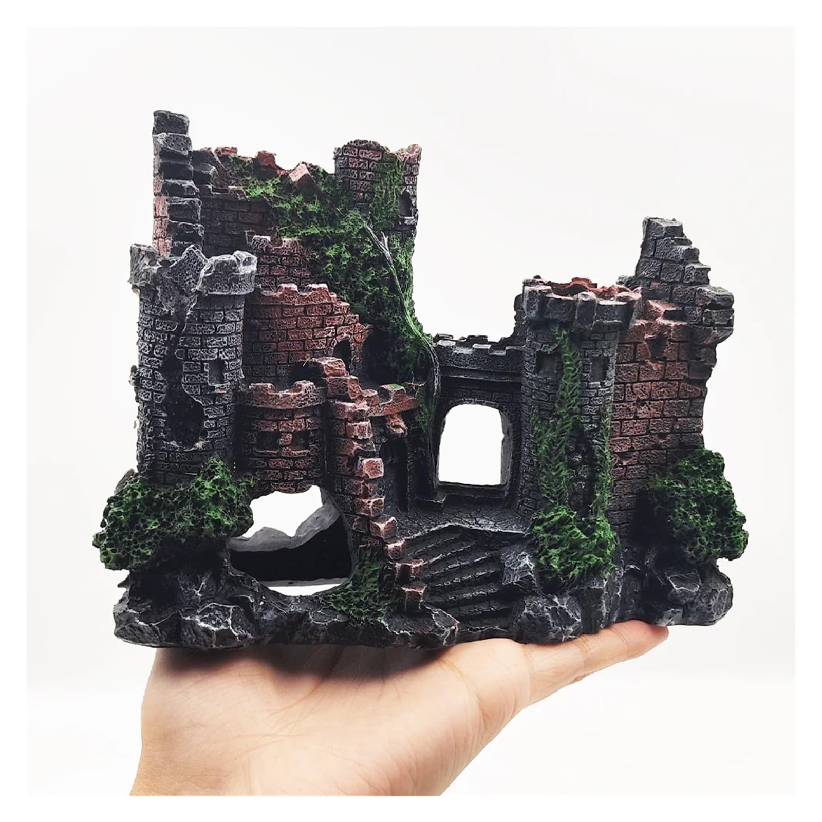 2pcs Creative Castle Shape Fish Tank Ornaments Decoration Per Decorazione | Landscaping Resin Rockery Aquarium Rockery Home Craft Ornament