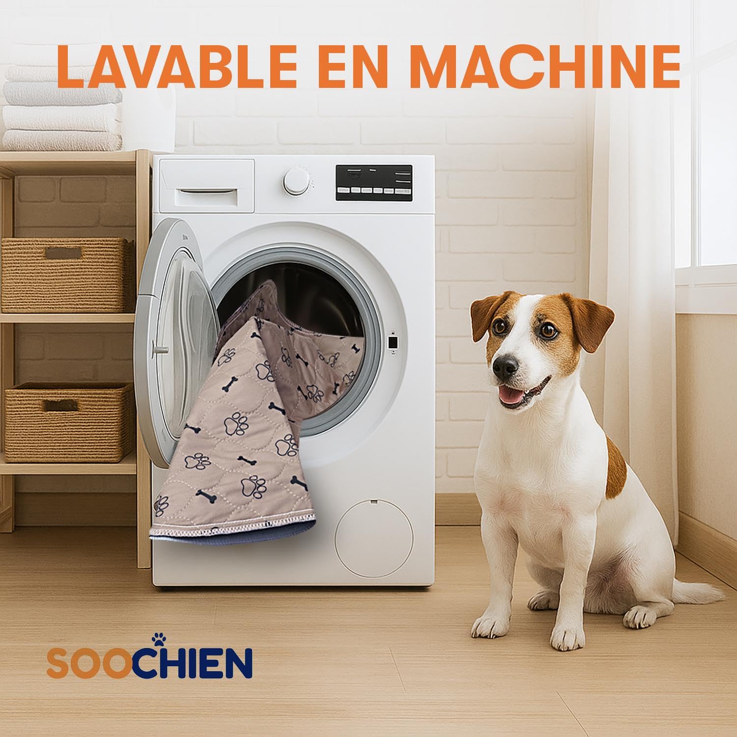 Tapis Éducateur Chien Réutilisable, Lot de 2, Gris & Marron, Lavable, Antidérapant, 90x70cm – Alèse Chiot & Chien, Anti-Fuites, Parfait pour Chiens, Chats et Lapins