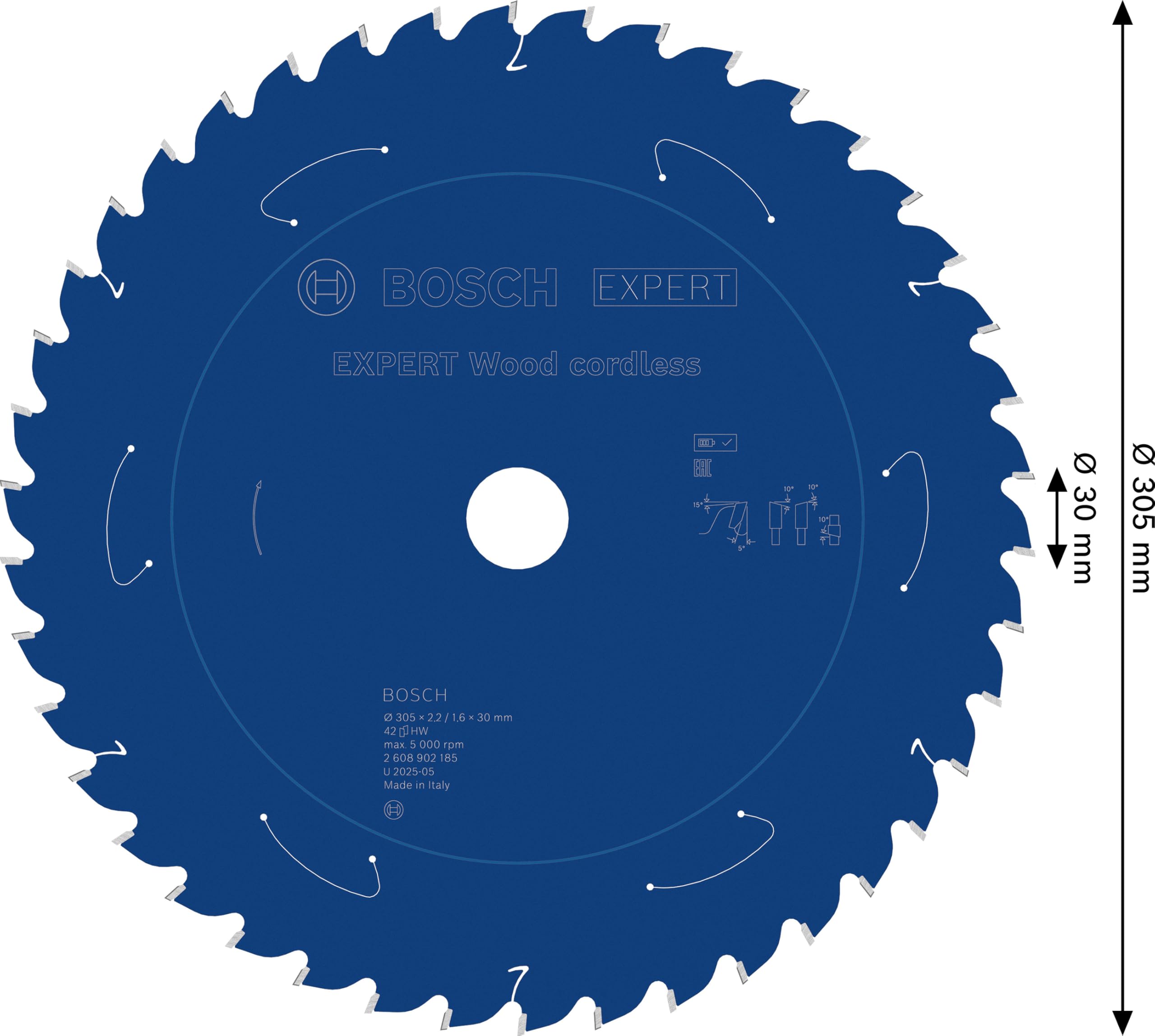 Bosch 1x Lame de scie circulaire EXPERT Wood cordless pour scies à onglets