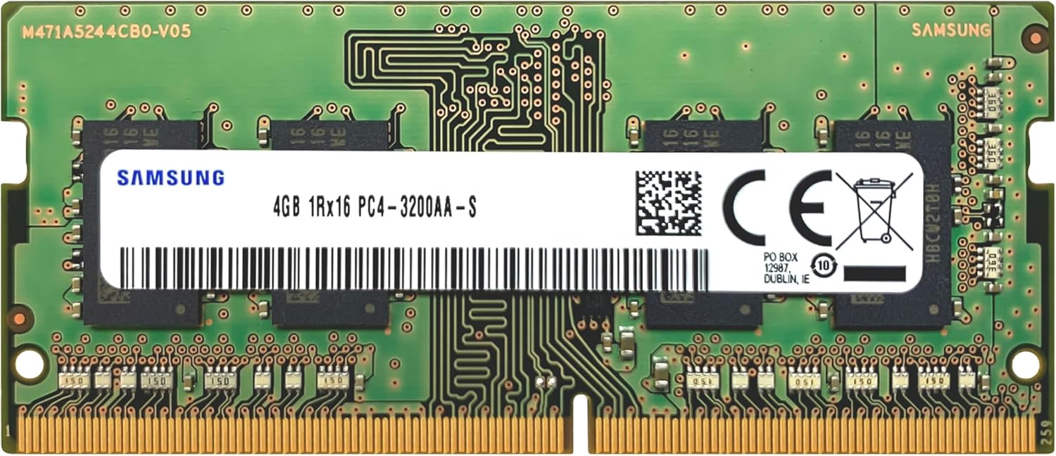 Samsung 4GB DDR4 3200MHz PC4-25600 (PC4-3200AA) CL22 SODIMM 1Rx16 Single Rank 1.2V 260-Pin Laptop, Notebook RAM Memory