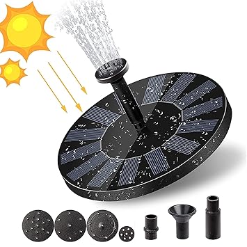 Supertek Solar Fountain pump for Garden Decor Bird Bath, Fish Water Tank, Pond, Home Pool Black 6.29 Inches 