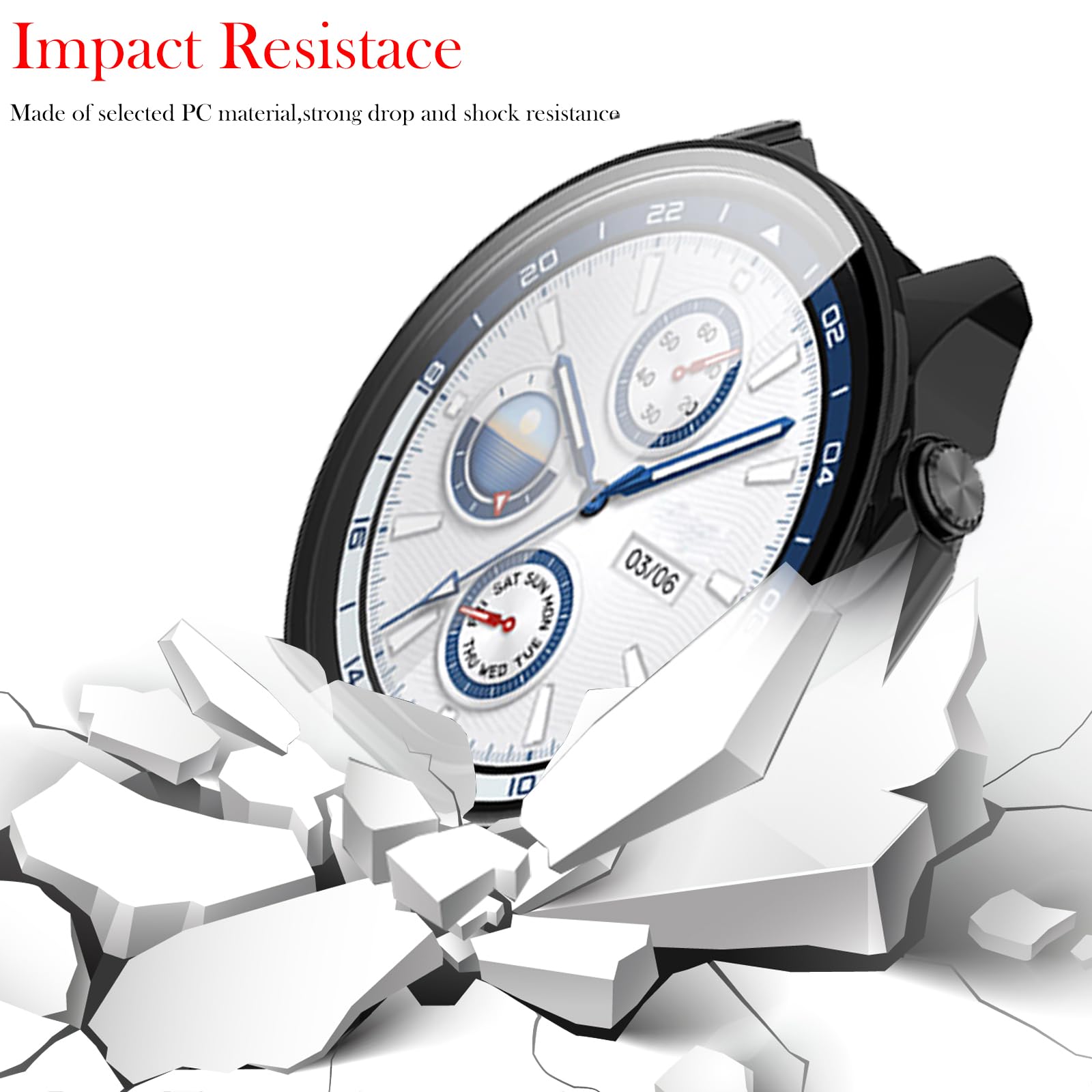 KZIOACSH Case with Tempered Glass for OnePlus Watch 2/Oppo Watch X - Image 2