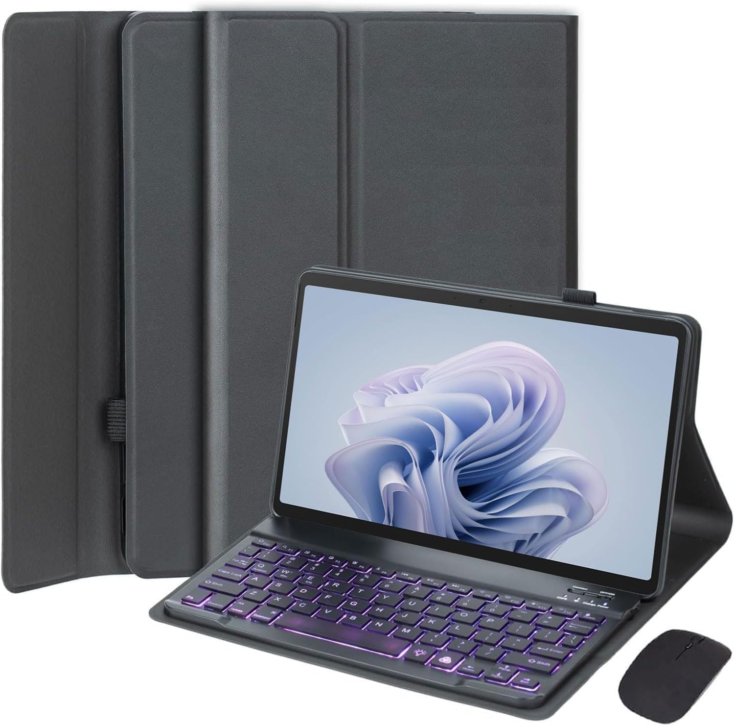 Funda con Teclado para Microsoft Surface Pro 7+ / Pro 7/6/5/4 12,3 Pulgadas Tableta, Teclado Bluetooth Inalámbrico Desmontable Retroiluminado 7 Colores con Ratón